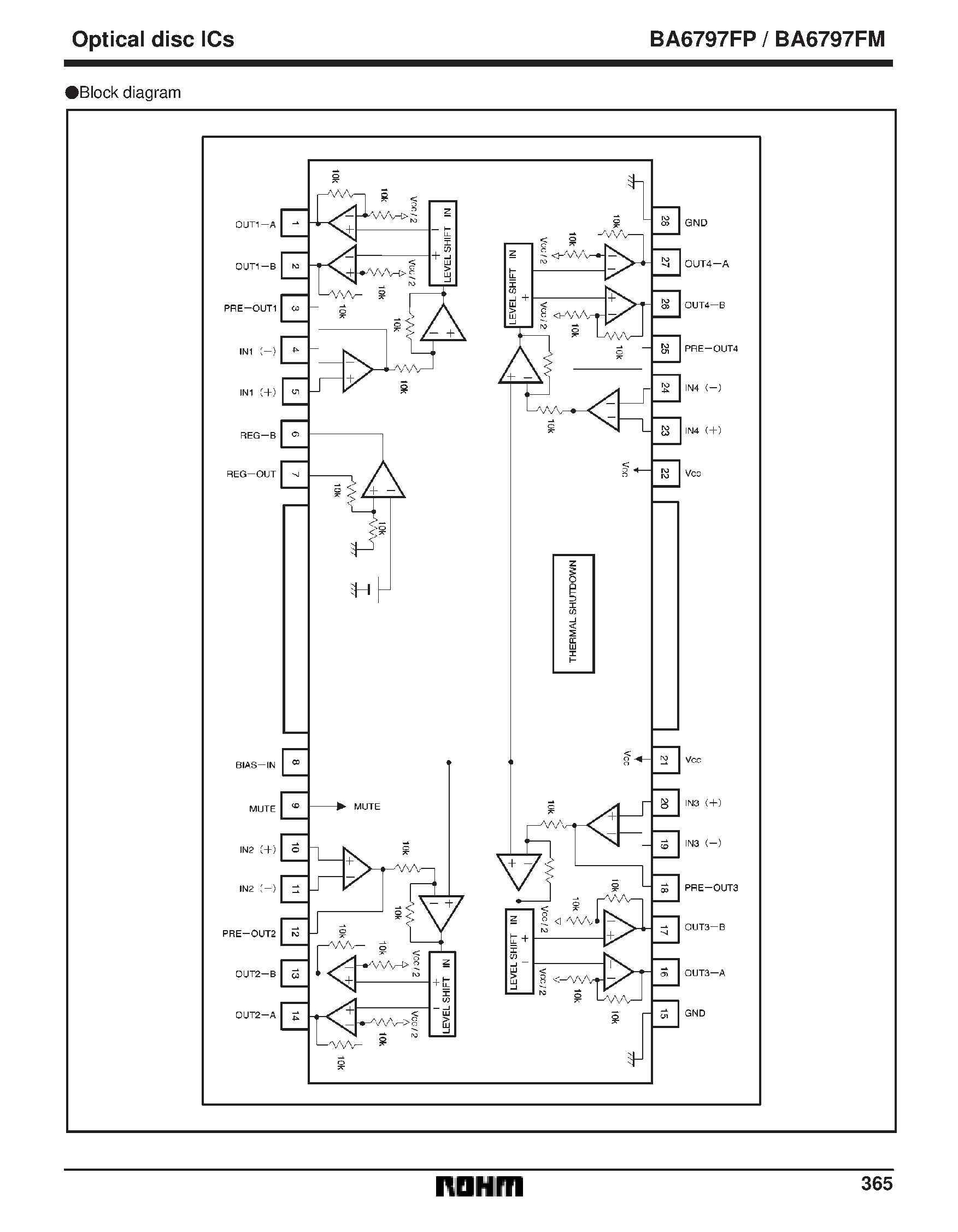 Datasheet BA6797FM - 4-channel BTL driver for CD players page 2
