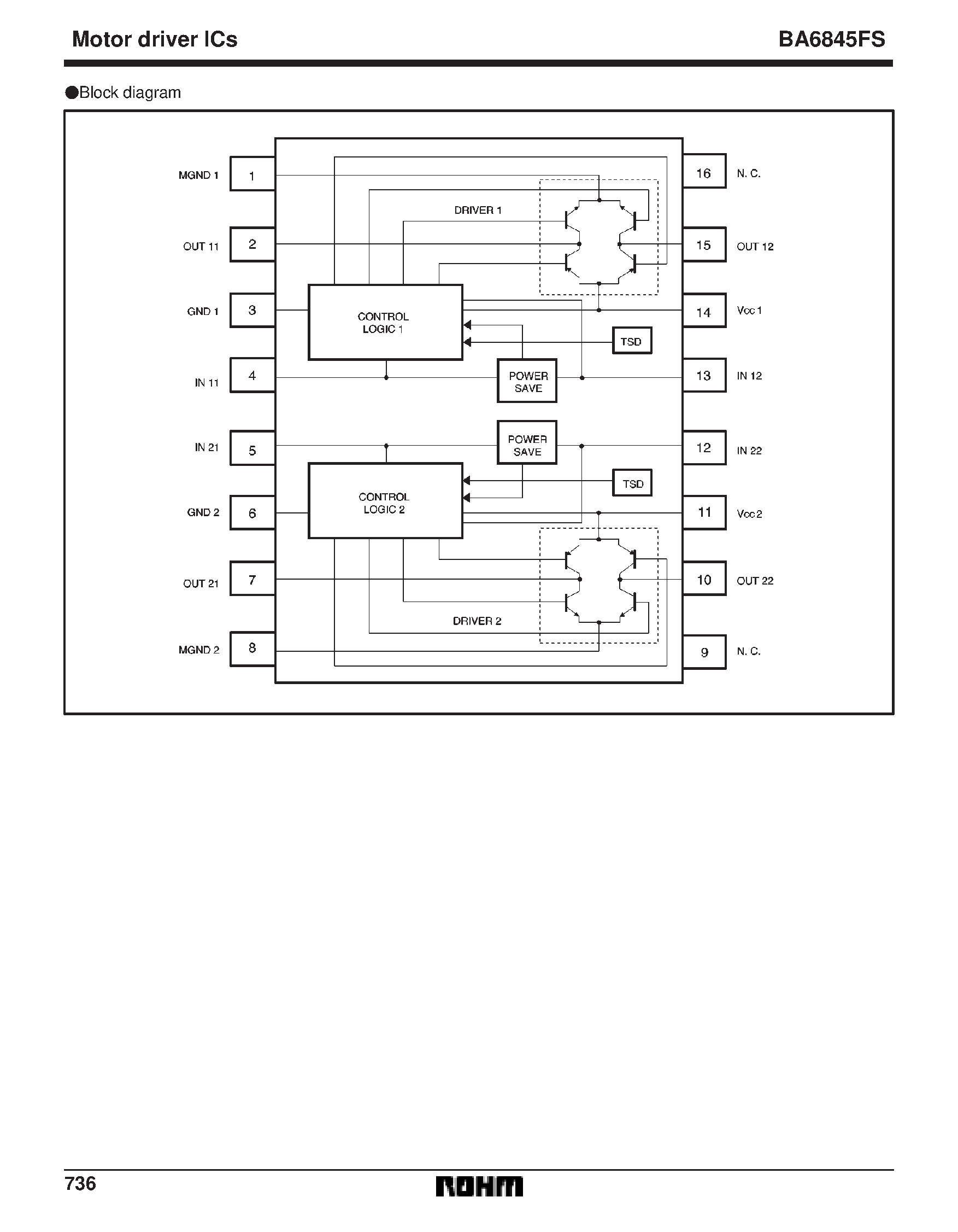 Даташит BA6845FS - Stepping motor driver страница 2