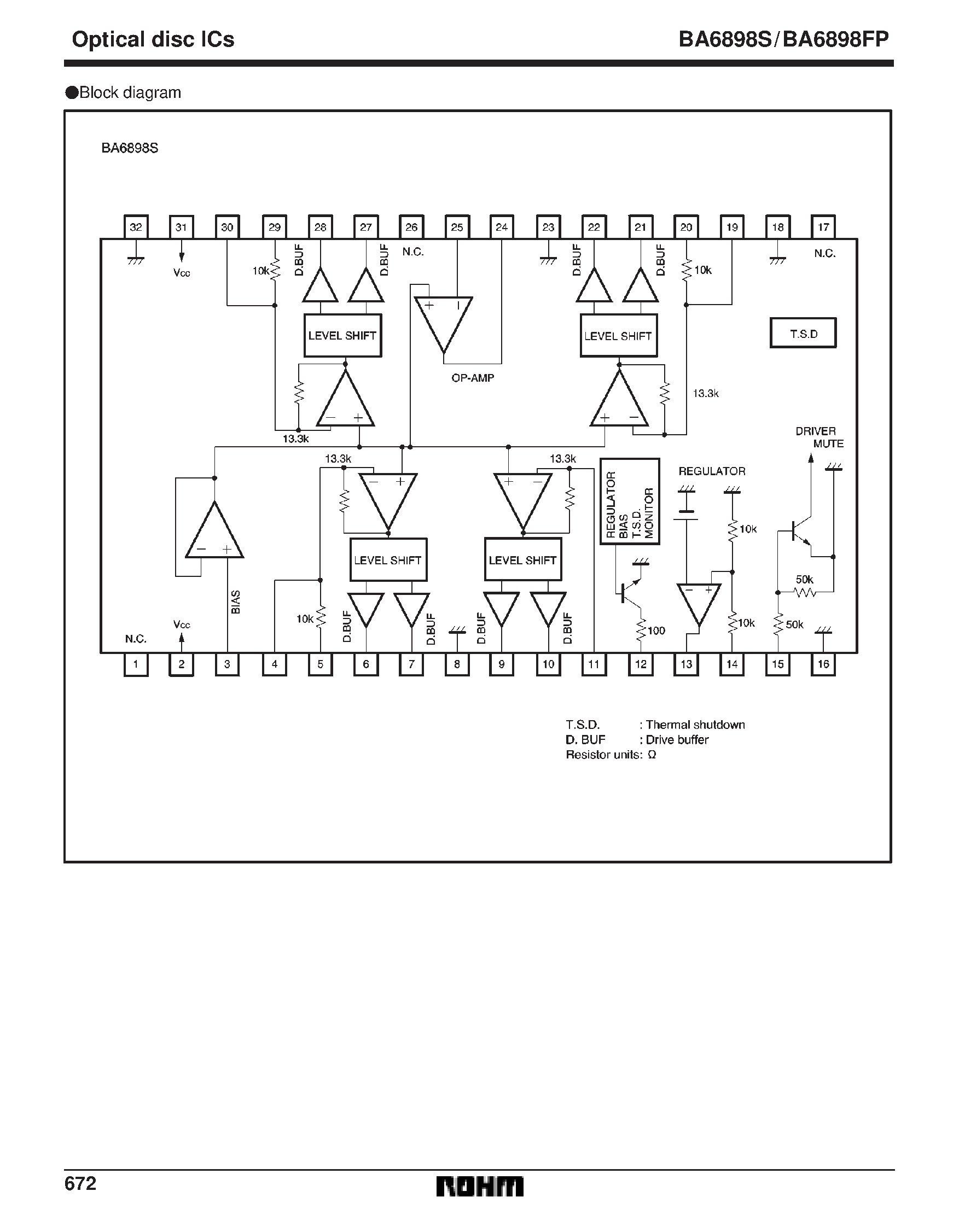 Datasheet BA6898S - 4-channel BTL driver for CD players page 2