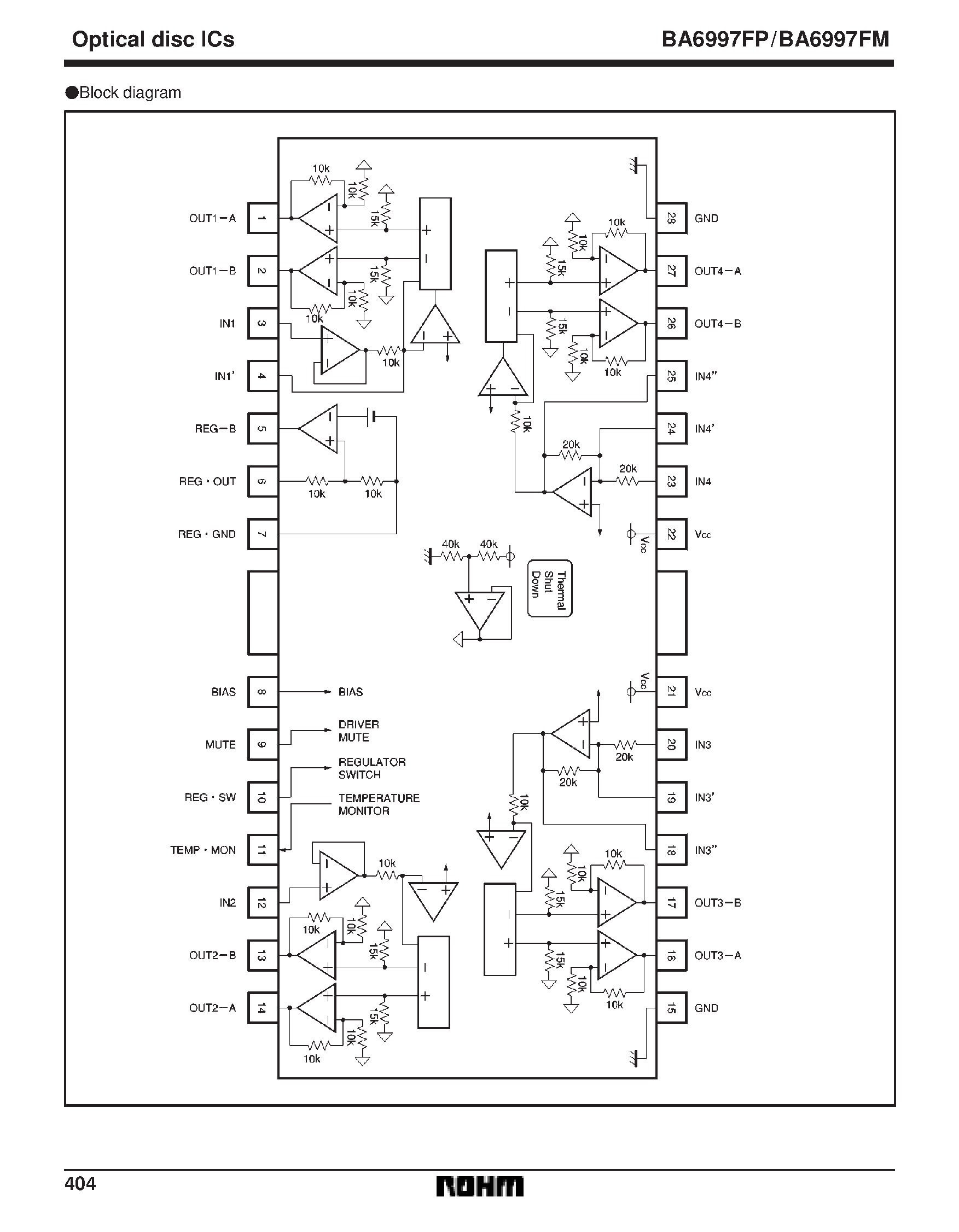 Datasheet BA6997FM - 4-channel BTL driver for CD players page 2