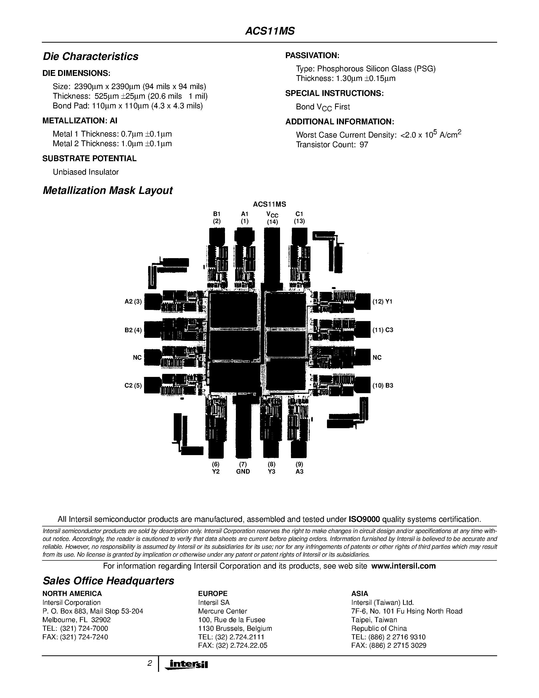 Datasheet 5962F9862201VCC page 2 Datasheet 5962F9862201VCC - Radiation Hardened Triple 3-Input AND Gate page 2