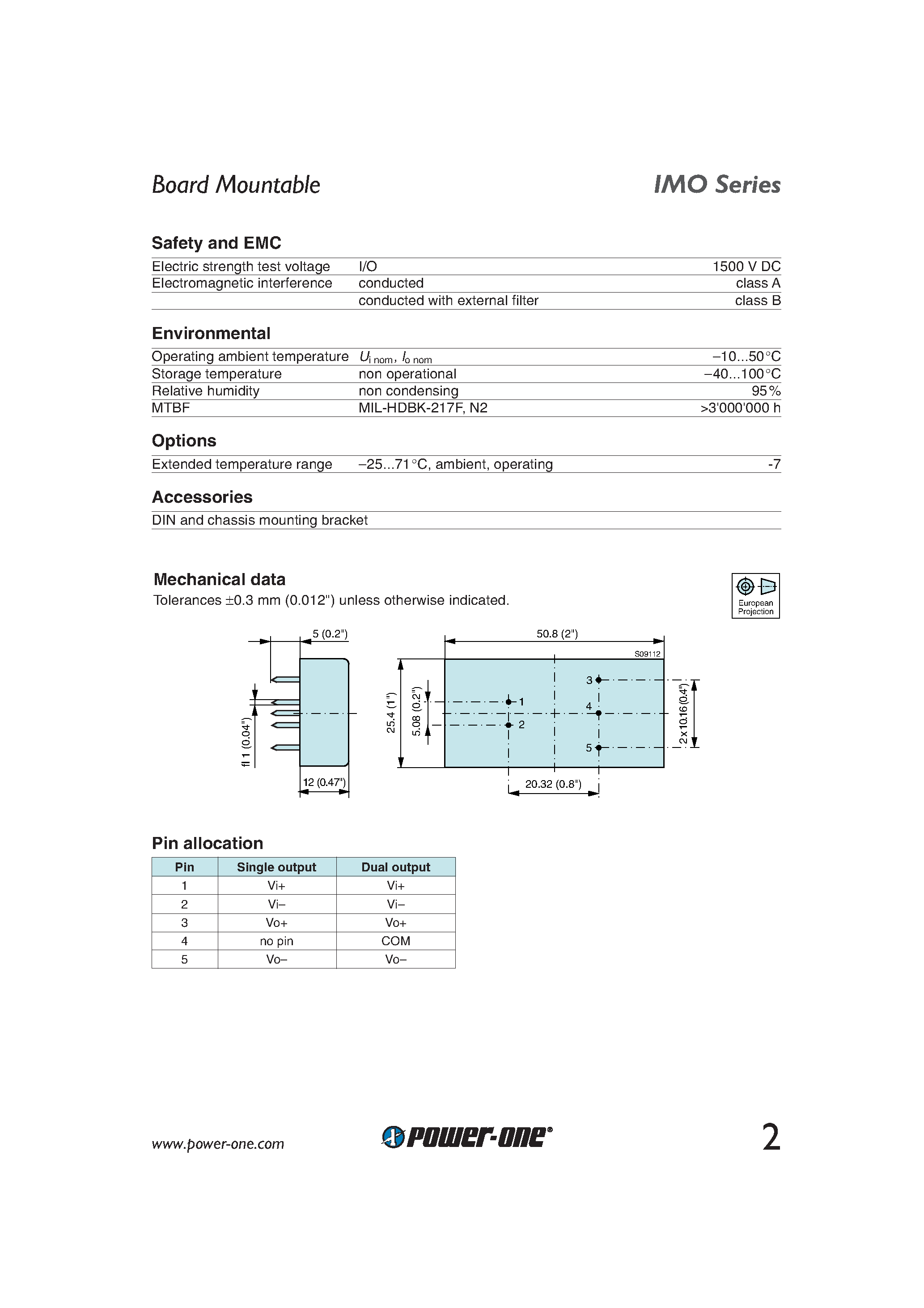 Datasheet 48IMO6-0505-2 page 2 Datasheet 48IMO6-0505-2 - 6 Watt DC-DC Converters page 2