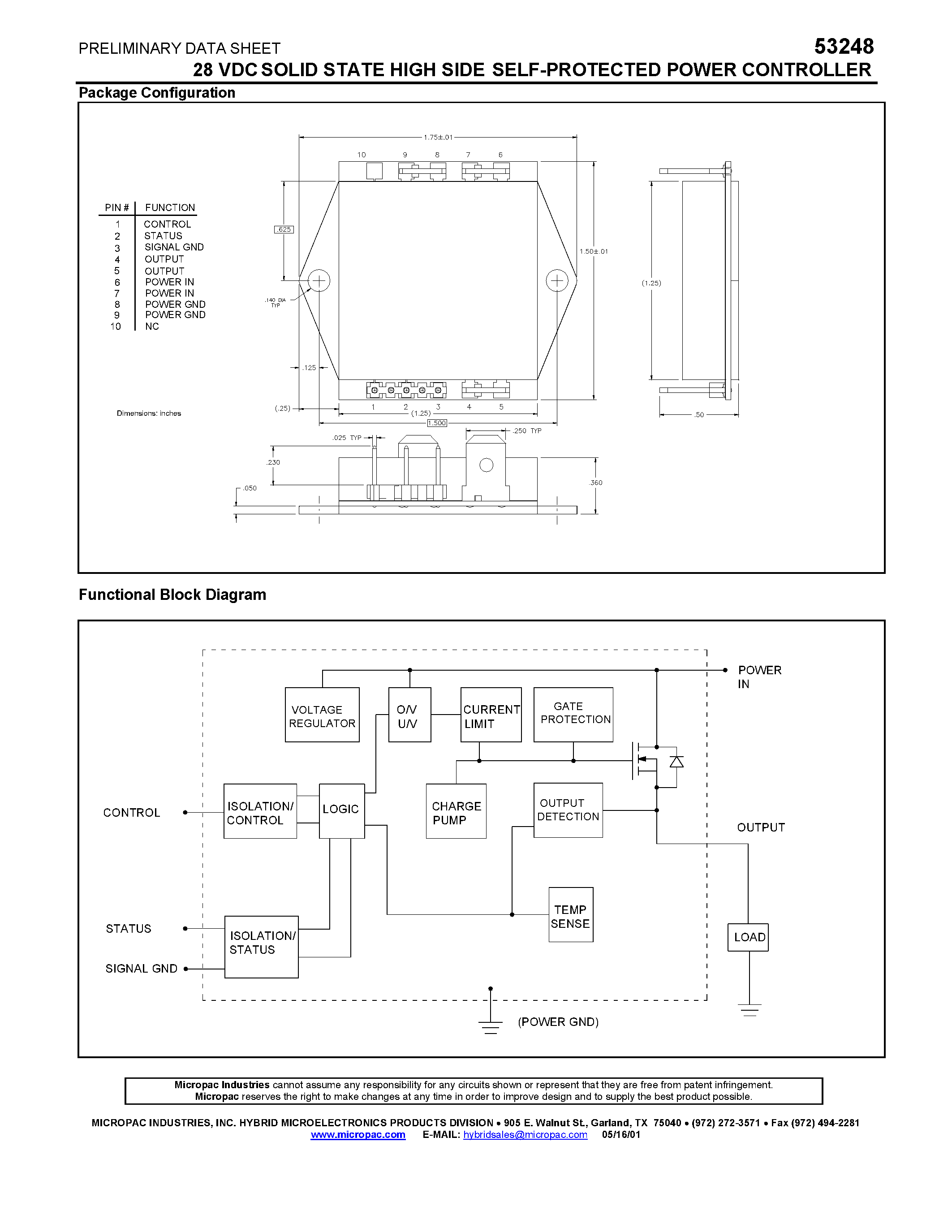 Datasheet 53248 page 2 Datasheet 53248 - 28 VDC SOLID STATE POWER CONTROLLER page 2