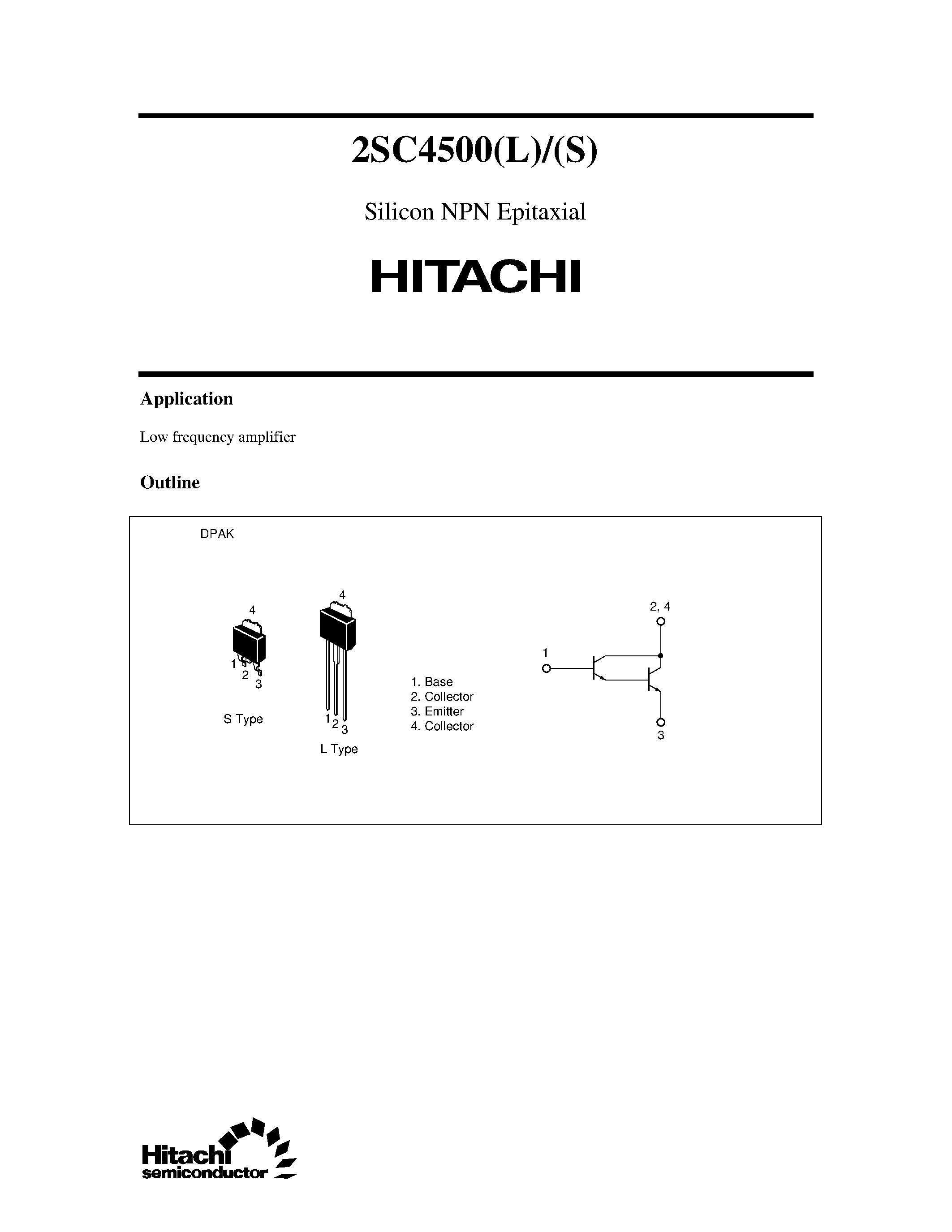 Datasheet 2SC4500L - Silicon NPN Epitaxial page 1