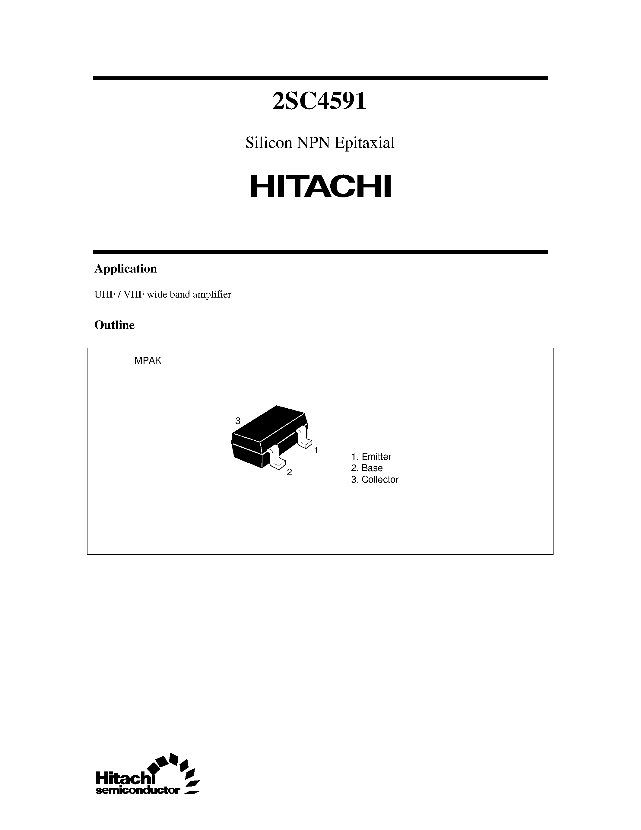 Datasheet 2SC4591 - Silicon NPN Epitaxial page 1