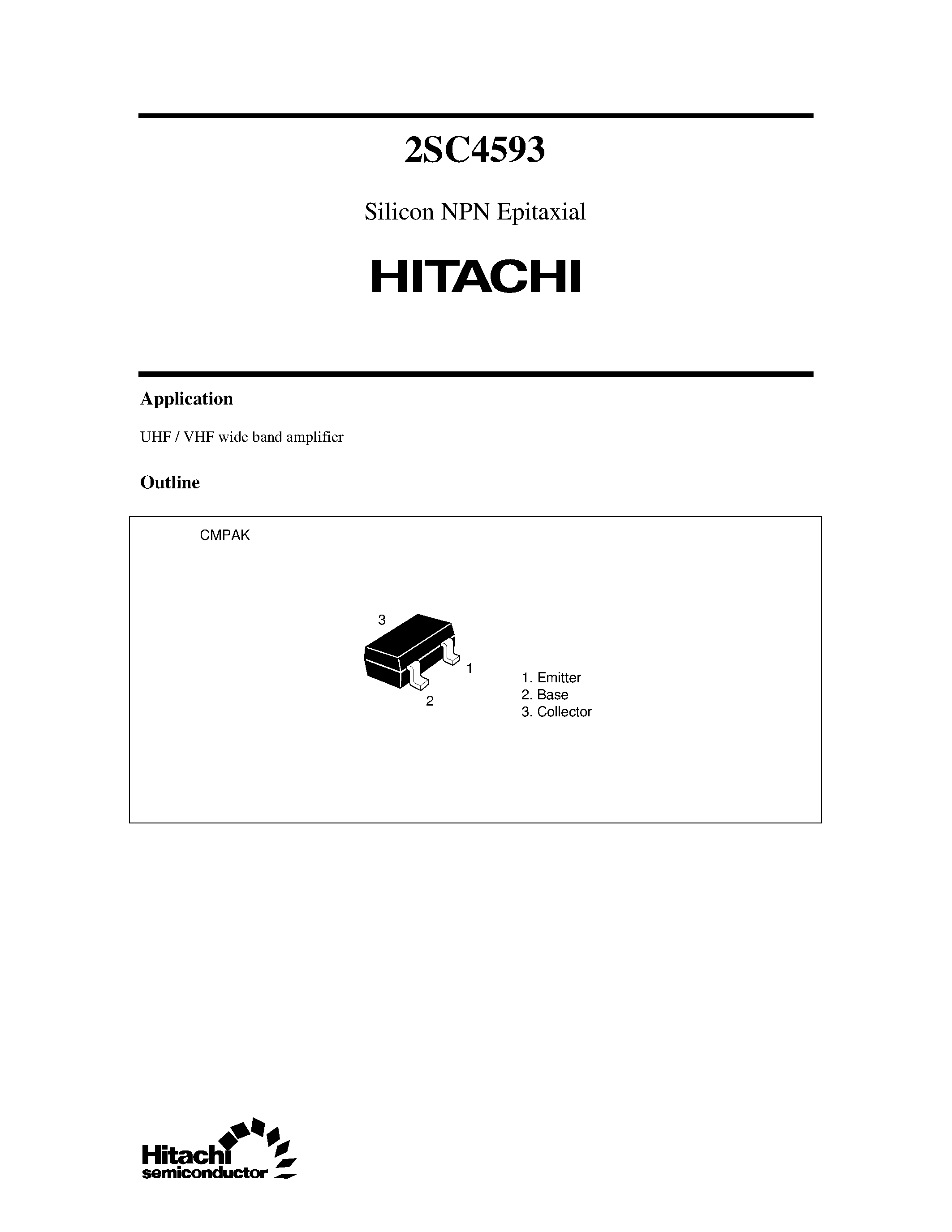Datasheet 2SC4593 - Silicon NPN Epitaxial page 1