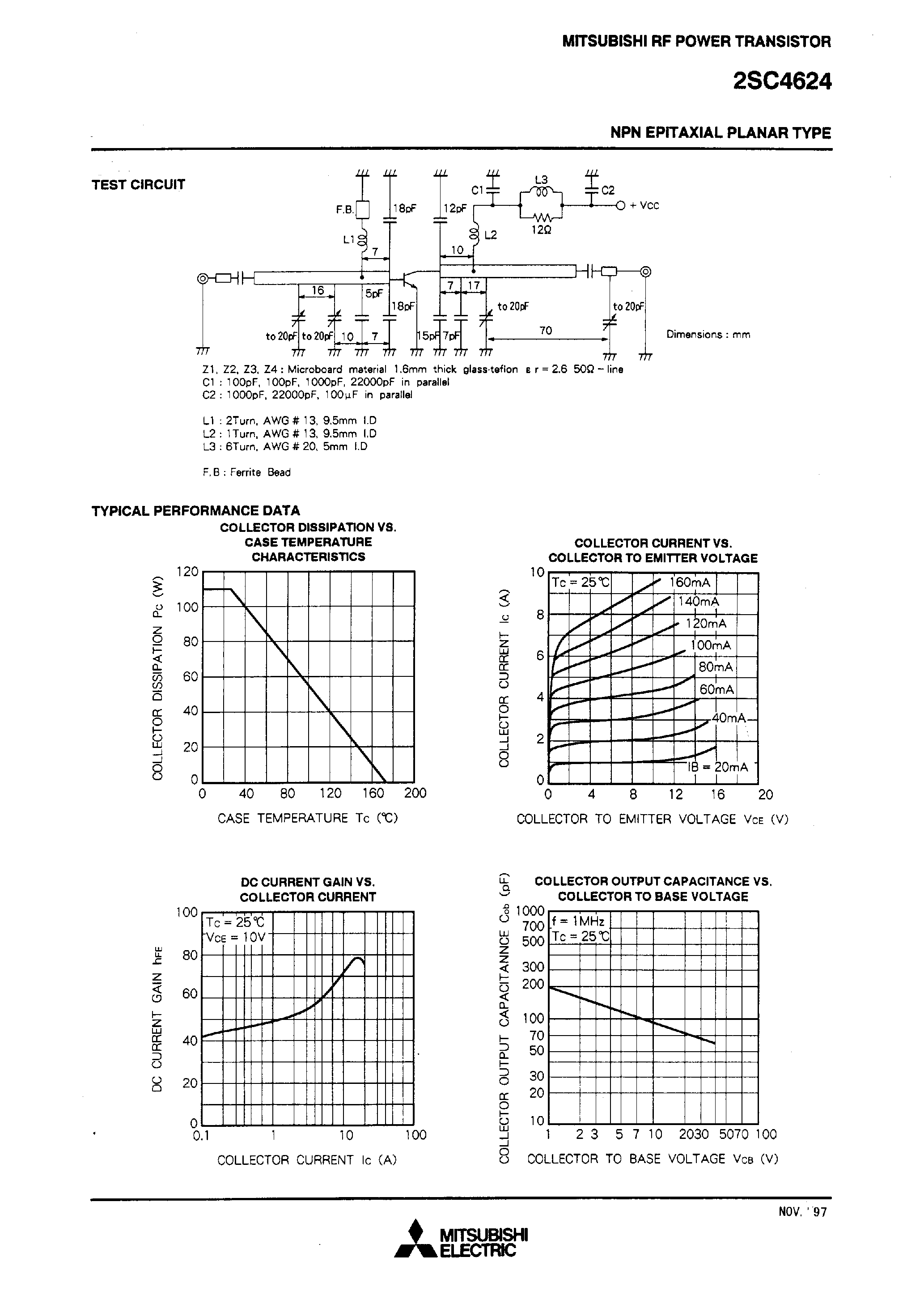 Datasheet 2SC4624 - NPN EPITAXIAL PLANAR TYPE (RF POWER TRANSISTOR) page 2