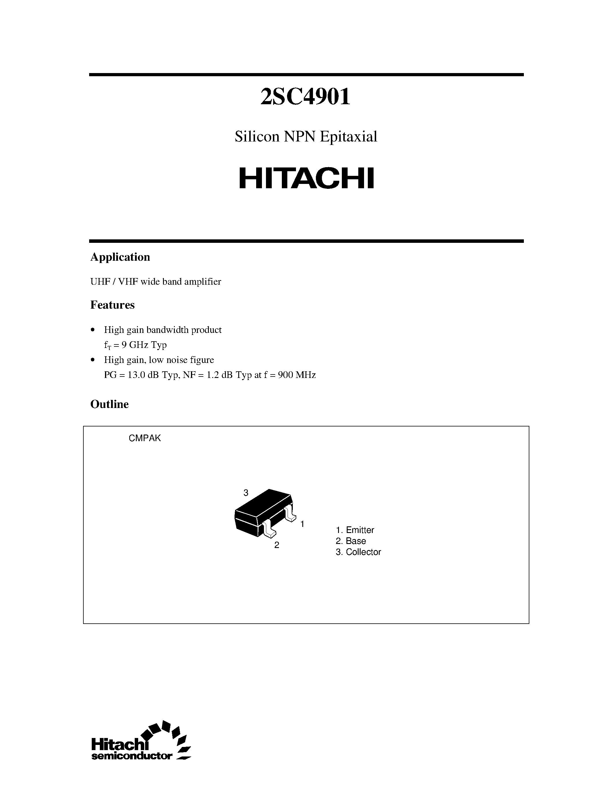 Datasheet 2SC4901 - Silicon NPN Epitaxial page 1