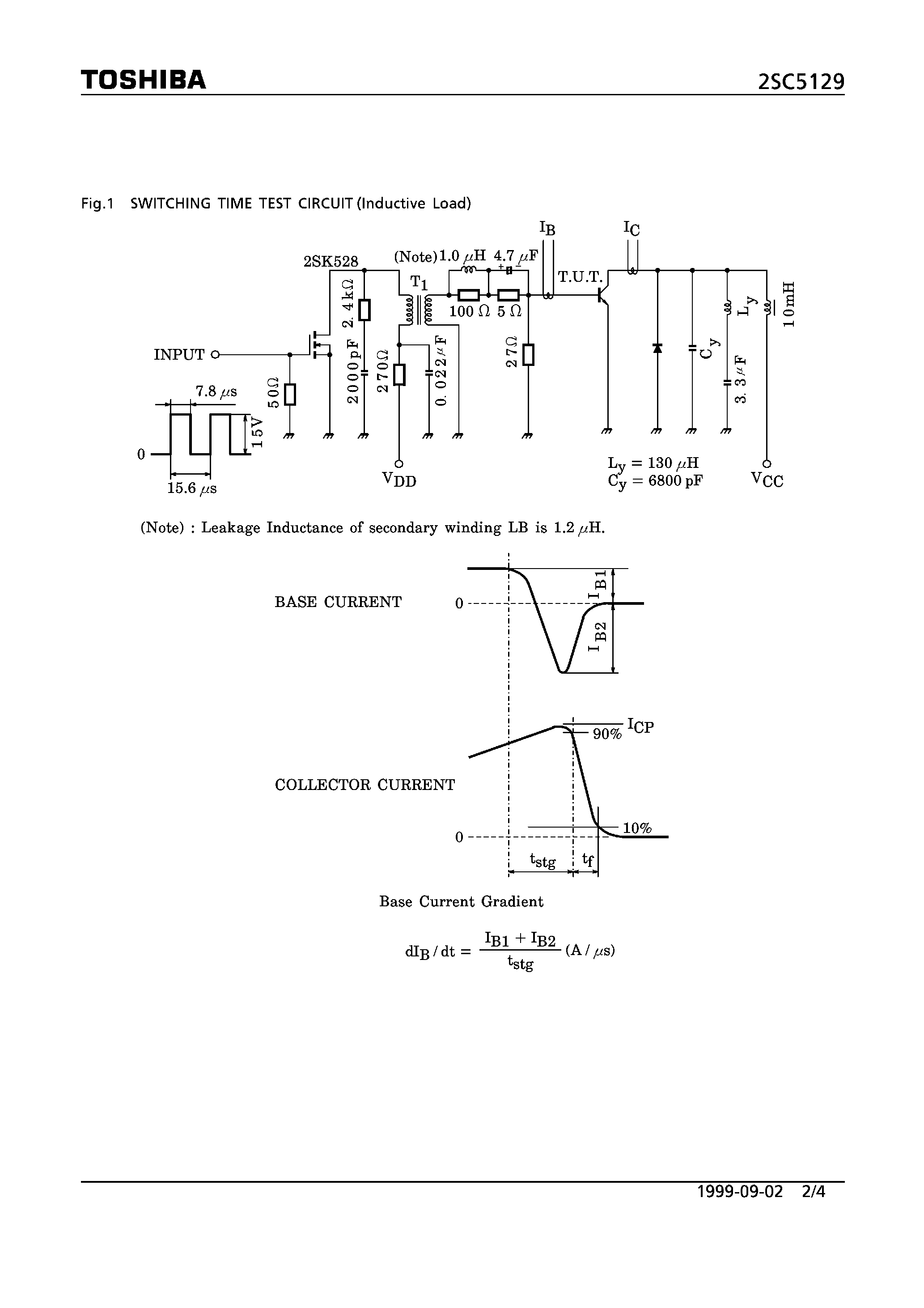 Даташит на микросхему 2SC5129 страница 2 Даташит 2SC5129 - NPN TRIPLE DIFFUSED MESA TYPE (HORIZONTAL DEFLECTION OUTPUT FOR HIGH RESOLUTION DISPLAY/ COLOR TV. HIGH SPEED SWITCHING APPLICATIONS) страница 2