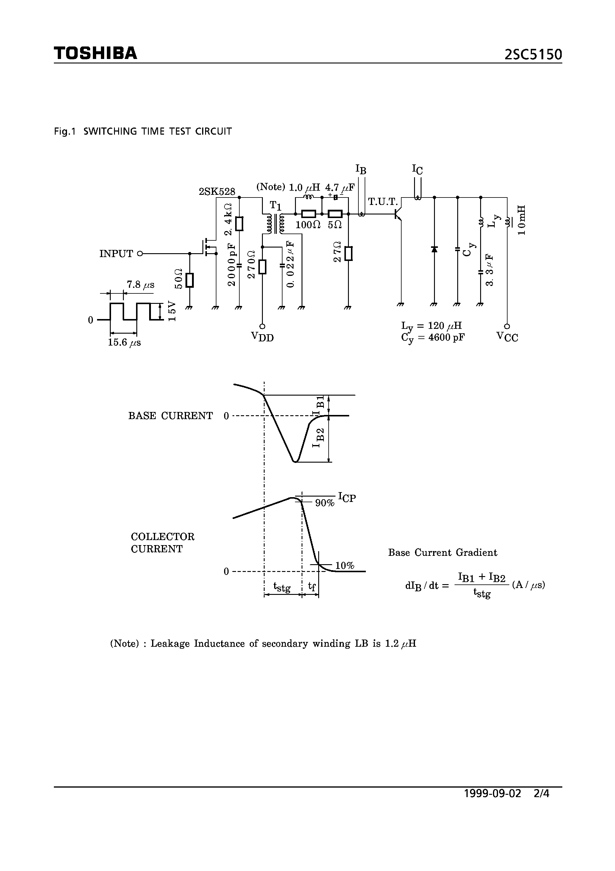 Даташит на микросхему 2SC5150 страница 2 Даташит 2SC5150 - NPN TRIPLE DIFFUSED MESA TYPE (HORIZONTAL DEFLECTION OUTPUT FOR GIHG RESOLUTION DISPLAY/ COLOR TV. HIGH SPEED SWITCHING APPLICATIONS) страница 2