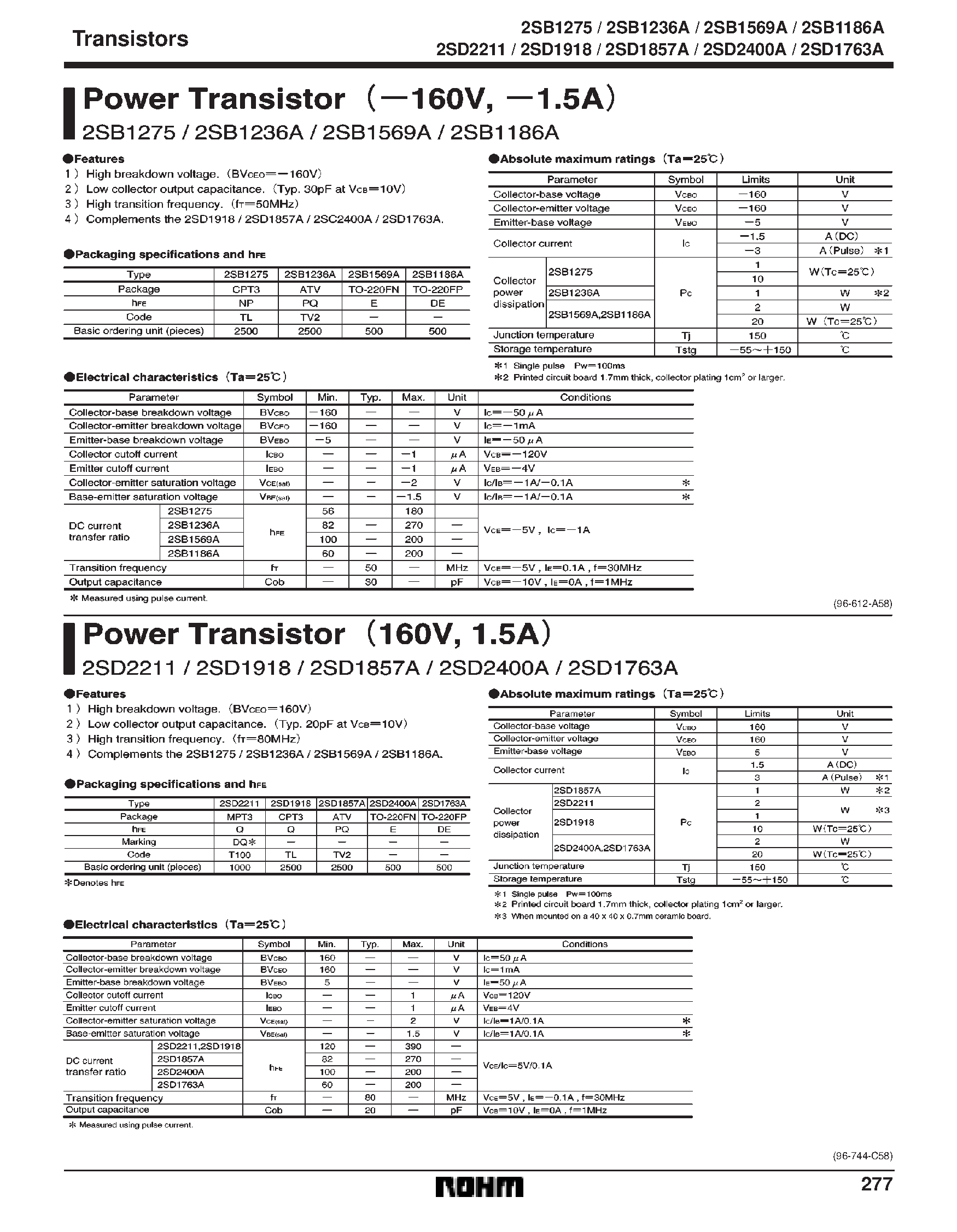 Datasheet 2SD1763A page 1 Datasheet 2SD1763A - POWER TRANSISTOR page 1
