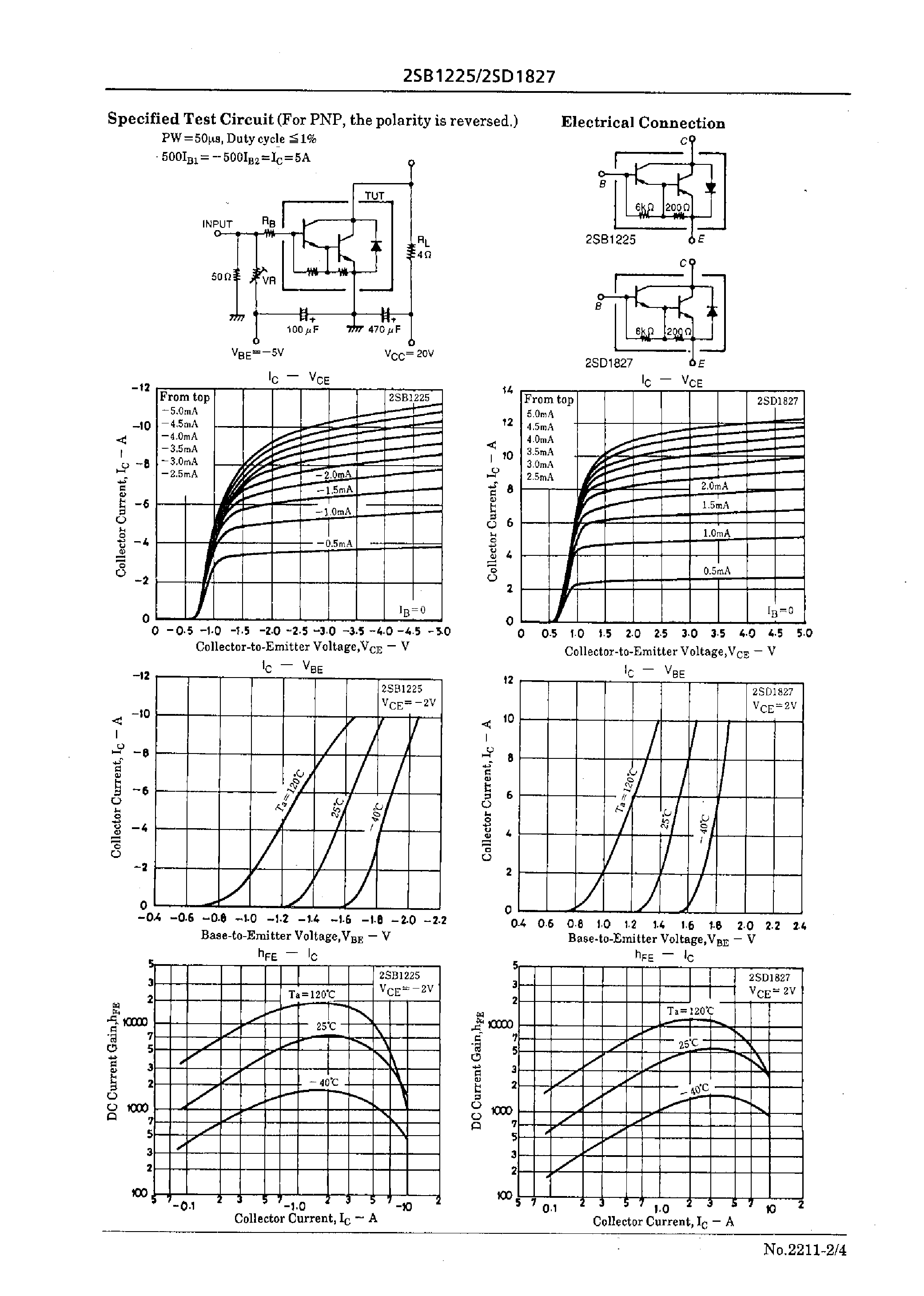 Datasheet 2SD1827 page 2 Datasheet 2SD1827 - Driver Applications page 2