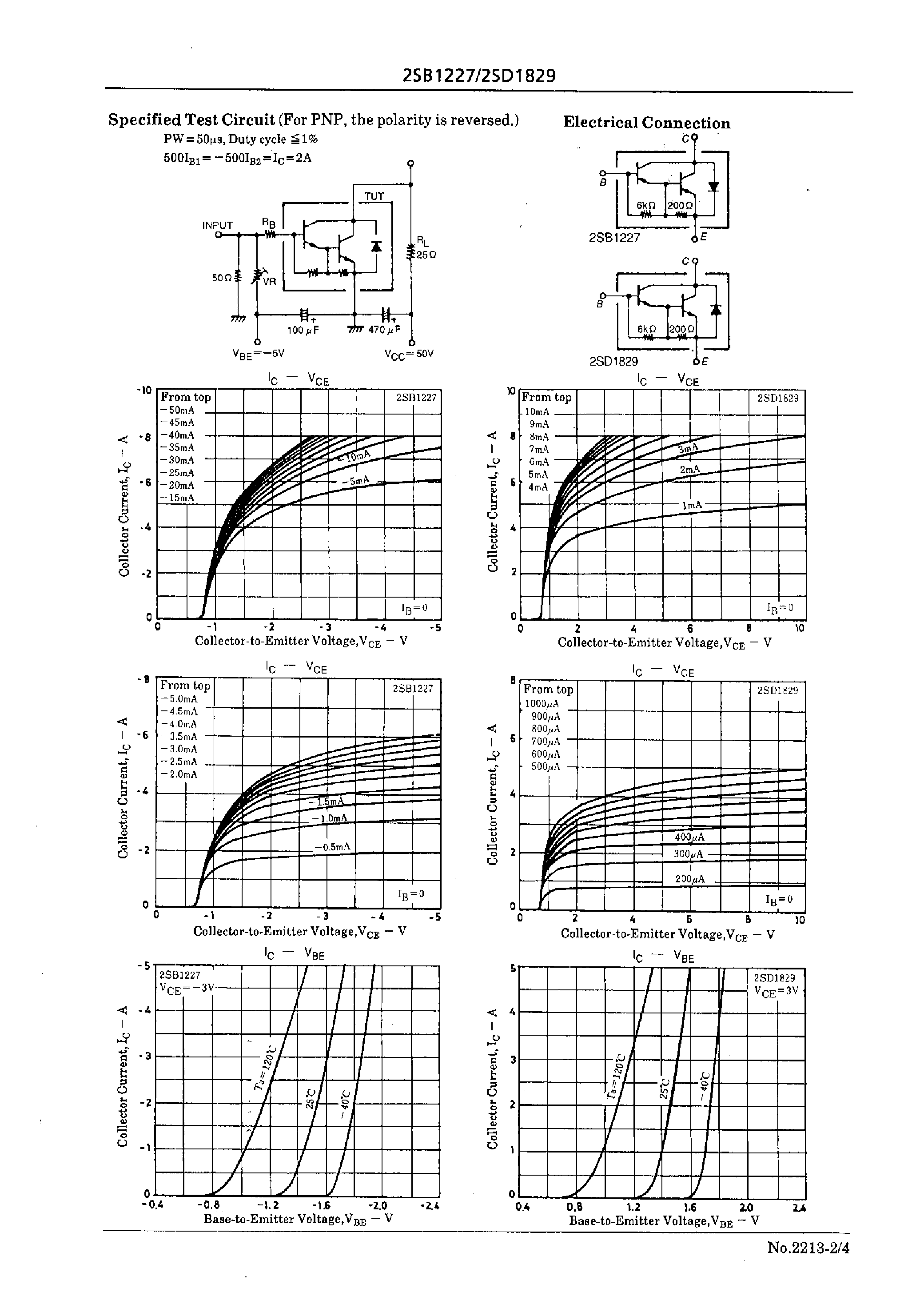 Datasheet 2SD1829 page 2 Datasheet 2SD1829 - Driver Applications page 2