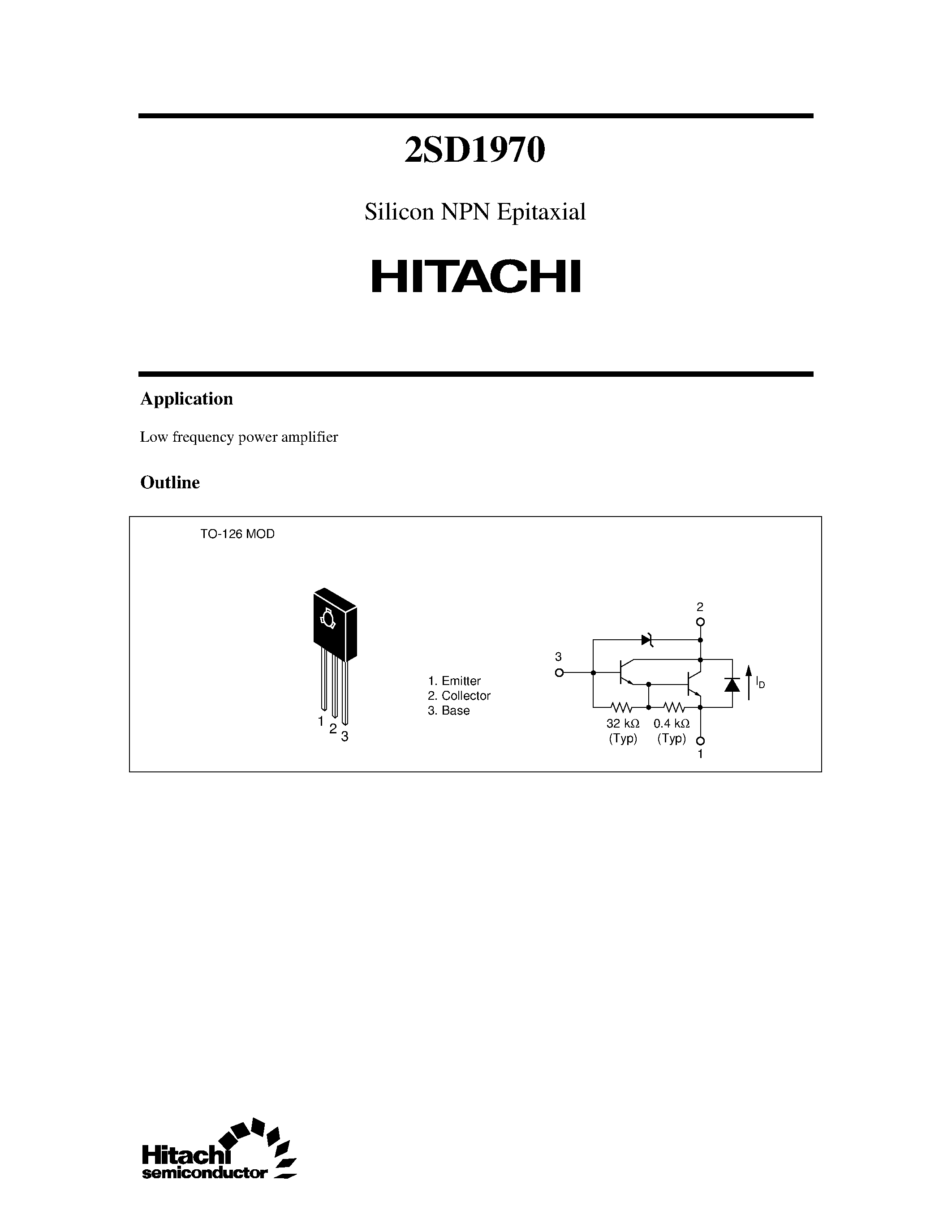 Datasheet 2SD1970 - Silicon NPN Epitaxial page 1