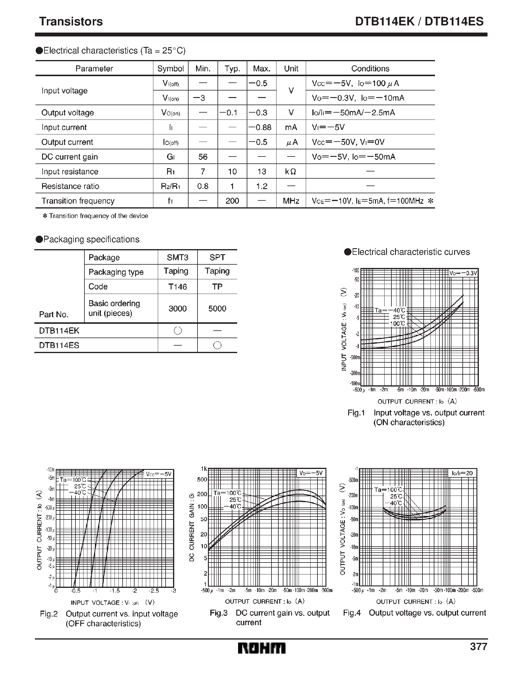 Даташит DTB114E - Digital transistors (built-in resistors) страница 2