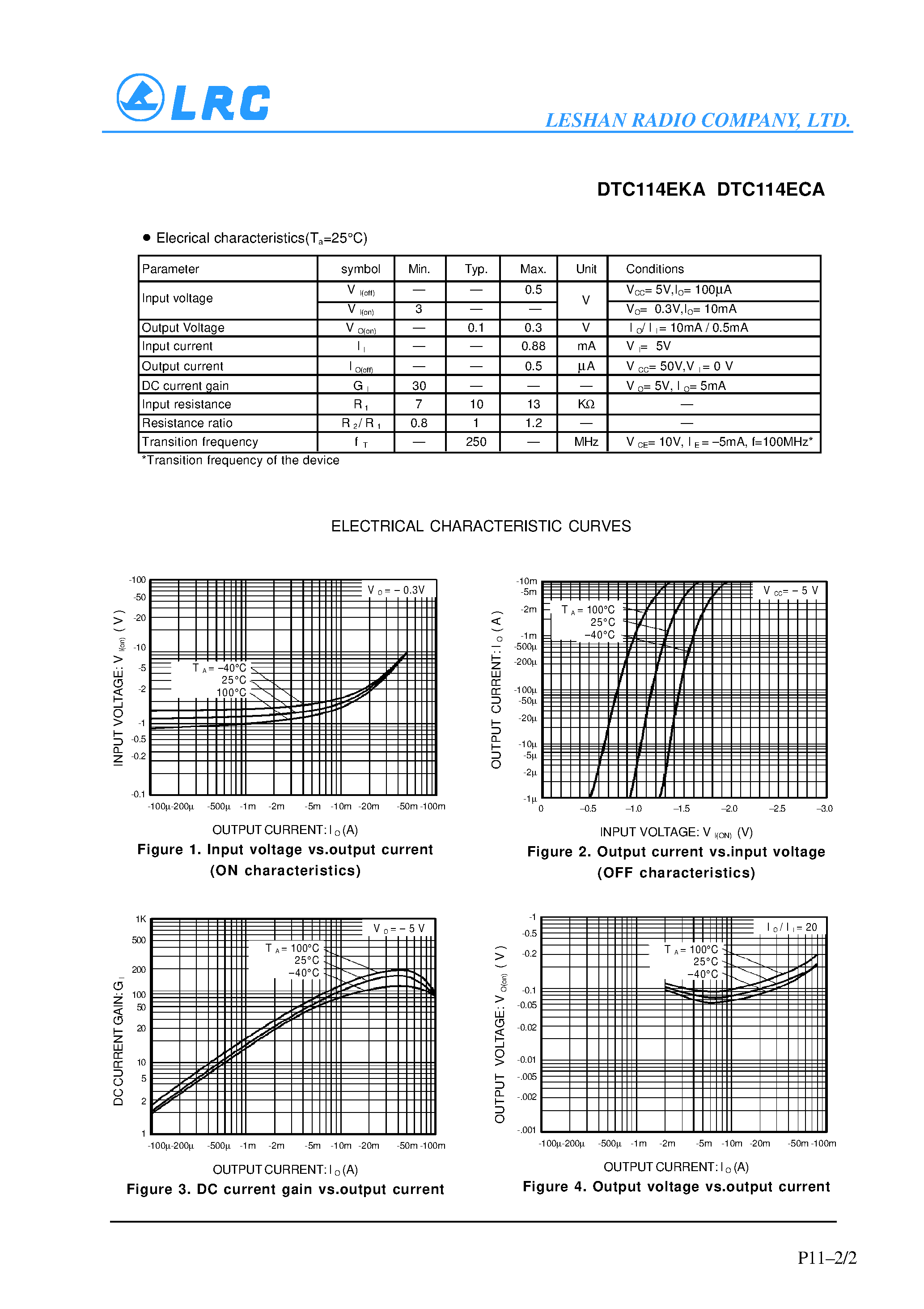 Даташит DTC114 - Digital transistors(built-in resistors) страница 2