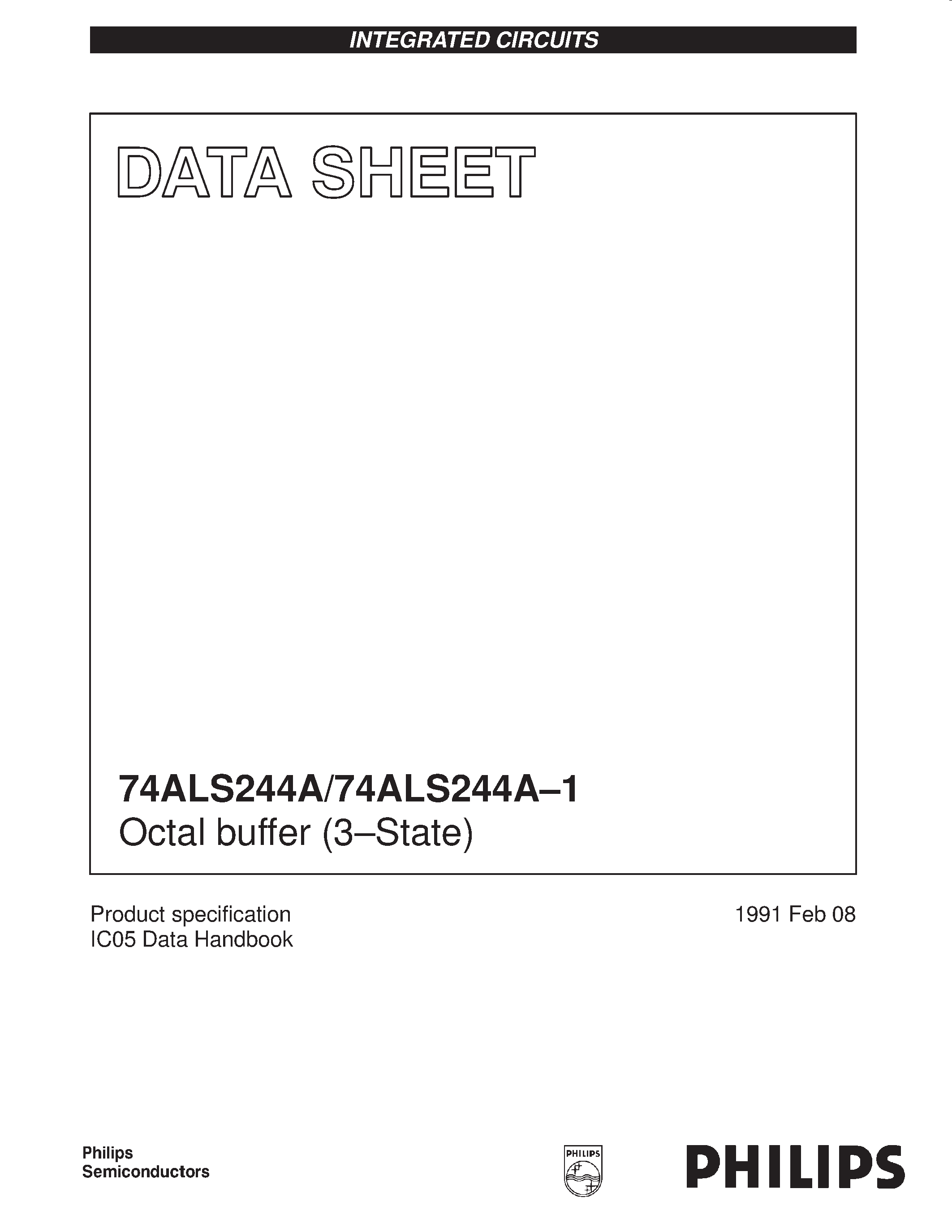 Даташит 74ALS244A-1 - Octal buffer 3-State страница 1