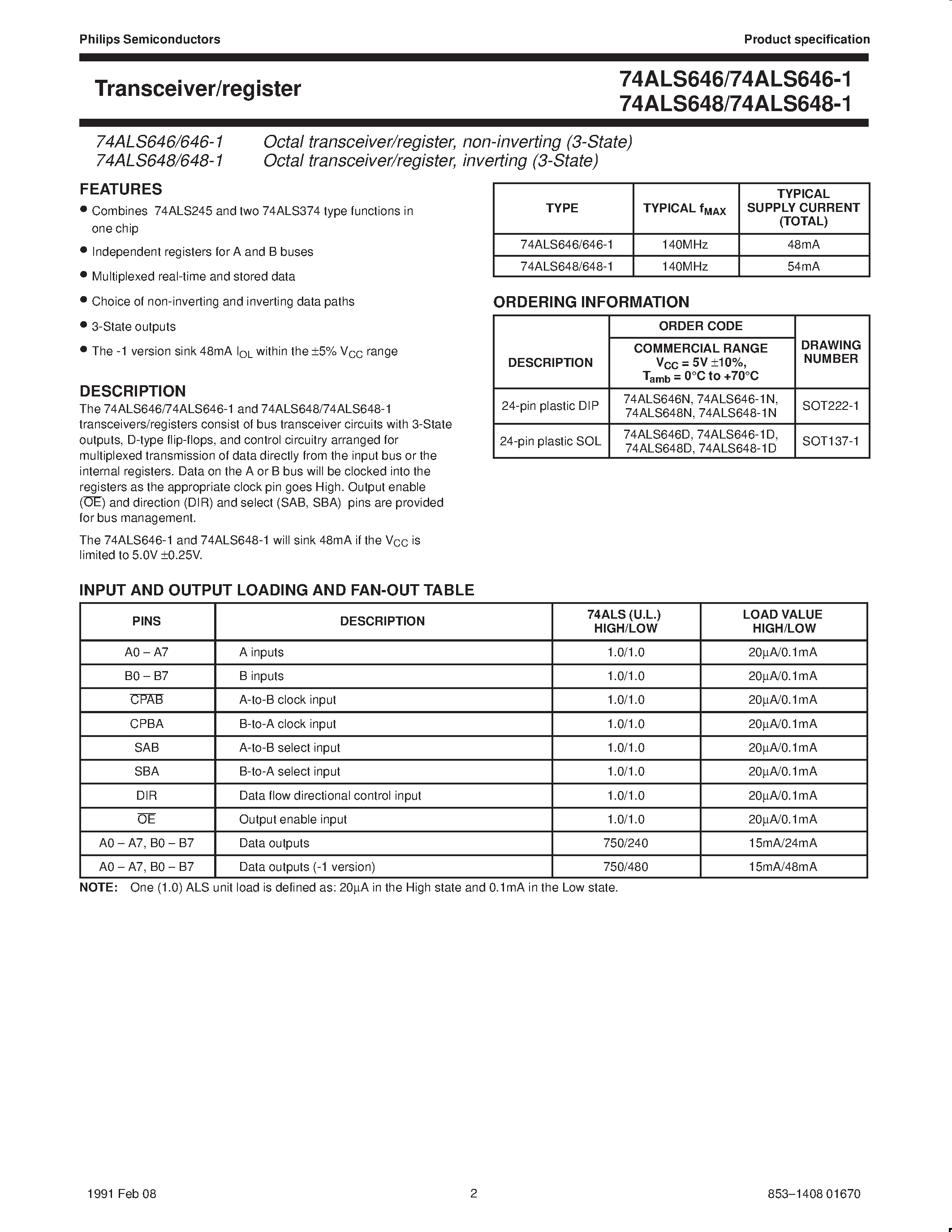 Даташит 74ALS648-1 - Transceiver/register страница 2