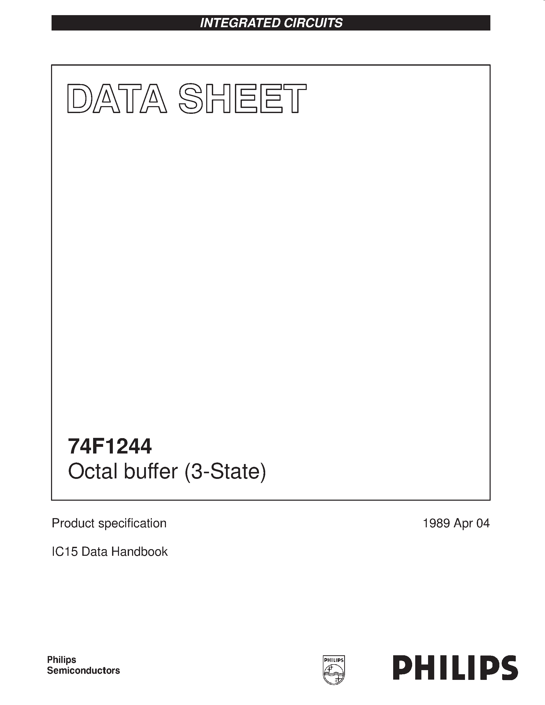 Datasheet 74F1244 - Octal buffer 3-State page 1