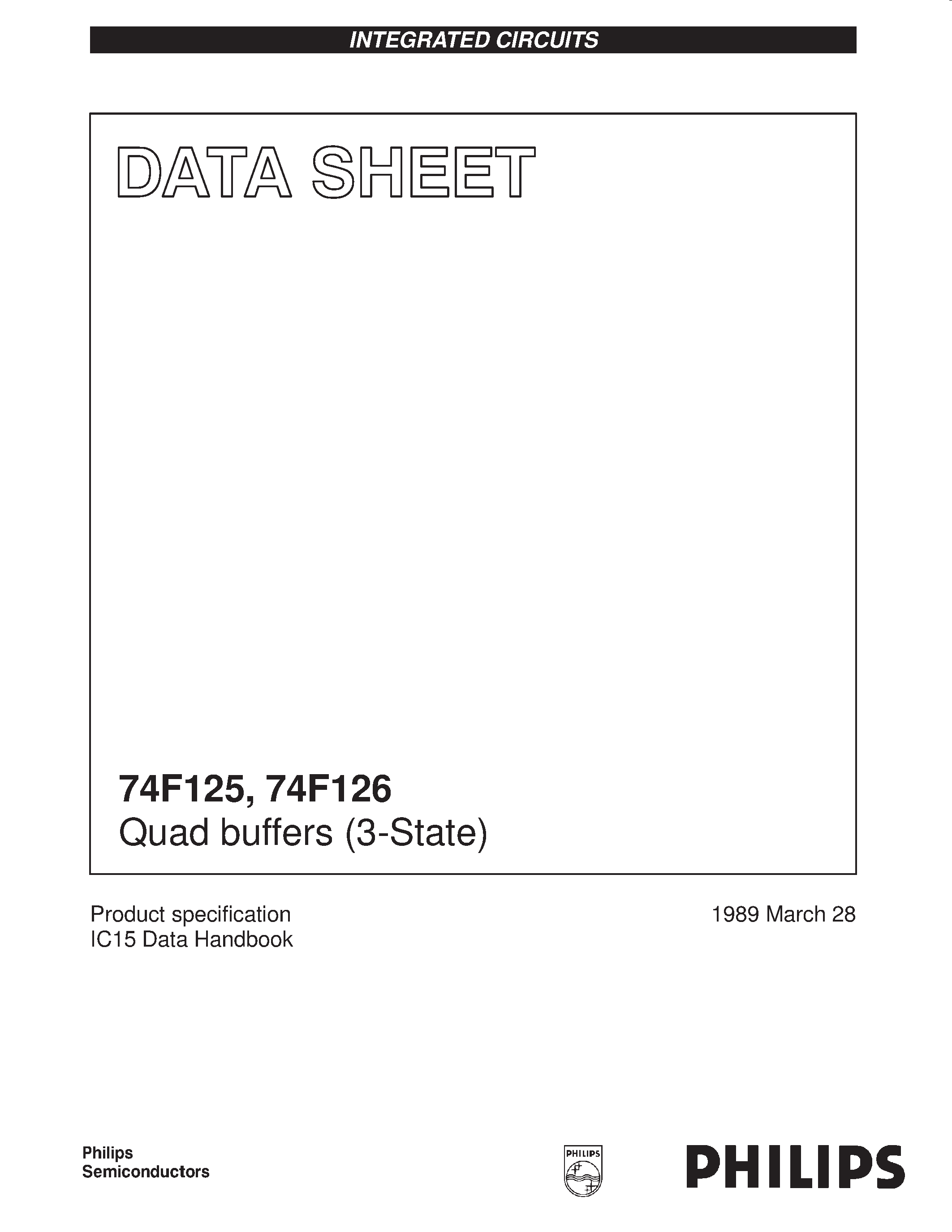 Datasheet 74F126 - Quad buffers 3-State page 1