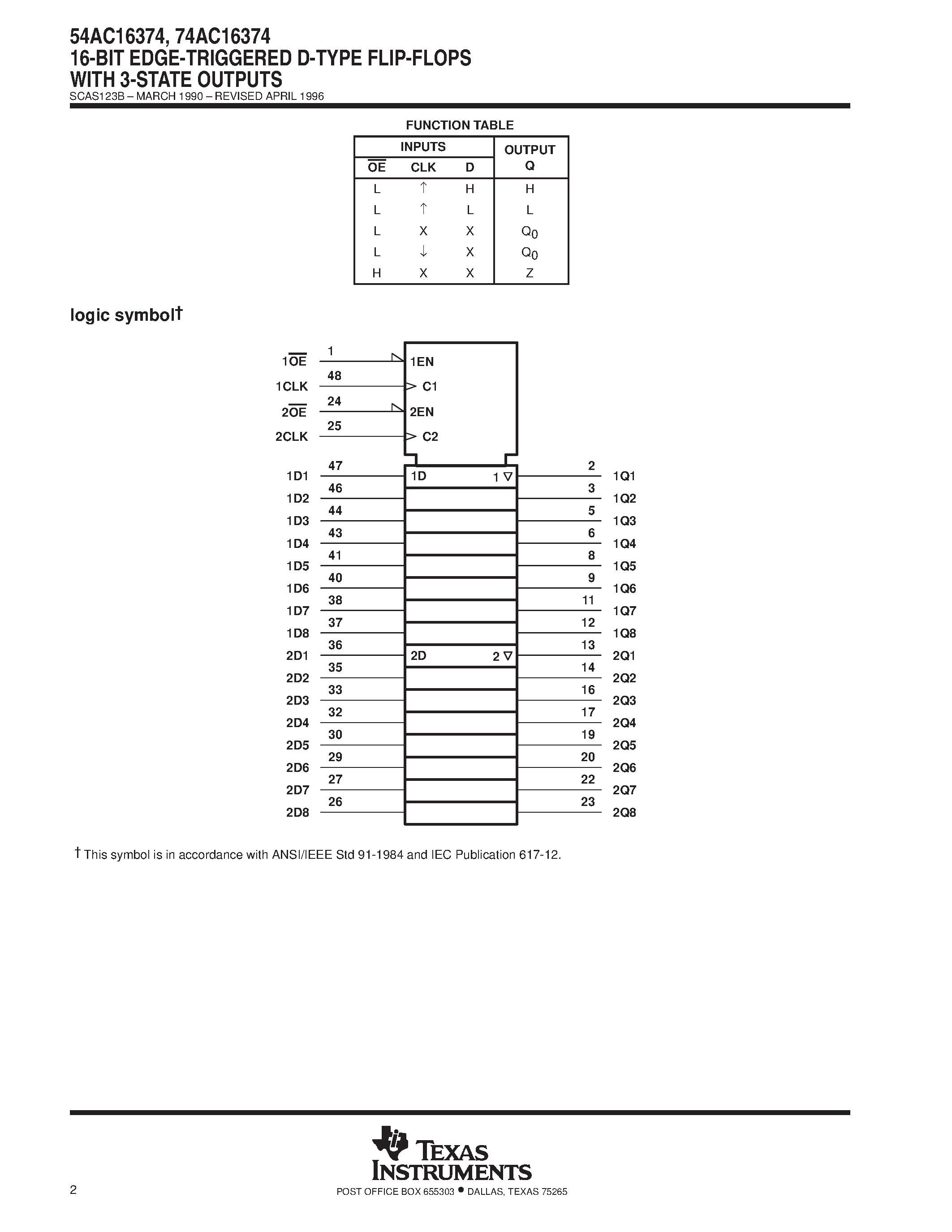 Datasheet 74AC163B - SYNCHRONOUS PRESETTABLE 4-BIT COUNTER page 2