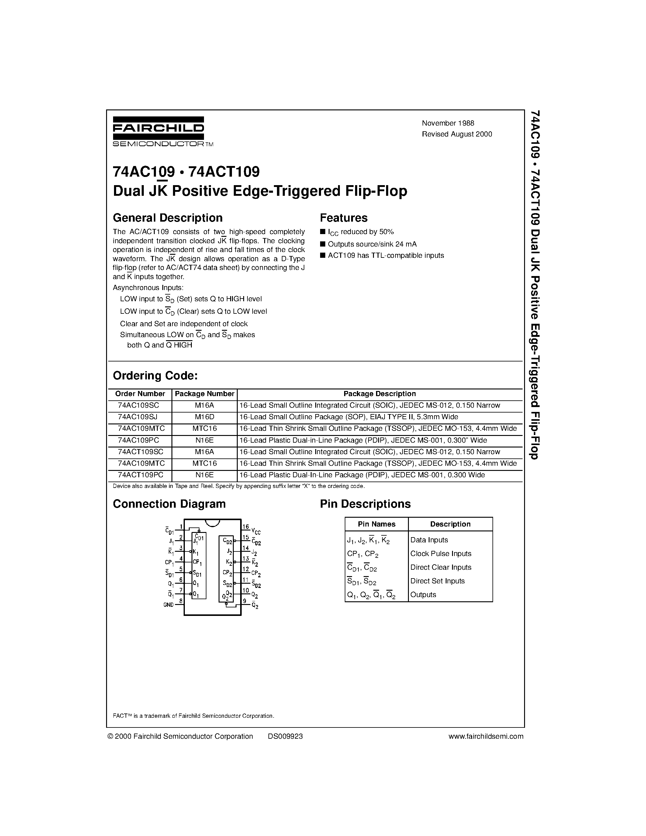 Datasheet 74ACT10B page 1 Datasheet 74ACT10B - TRIPLE 3-INPUT NAND GATE page 1