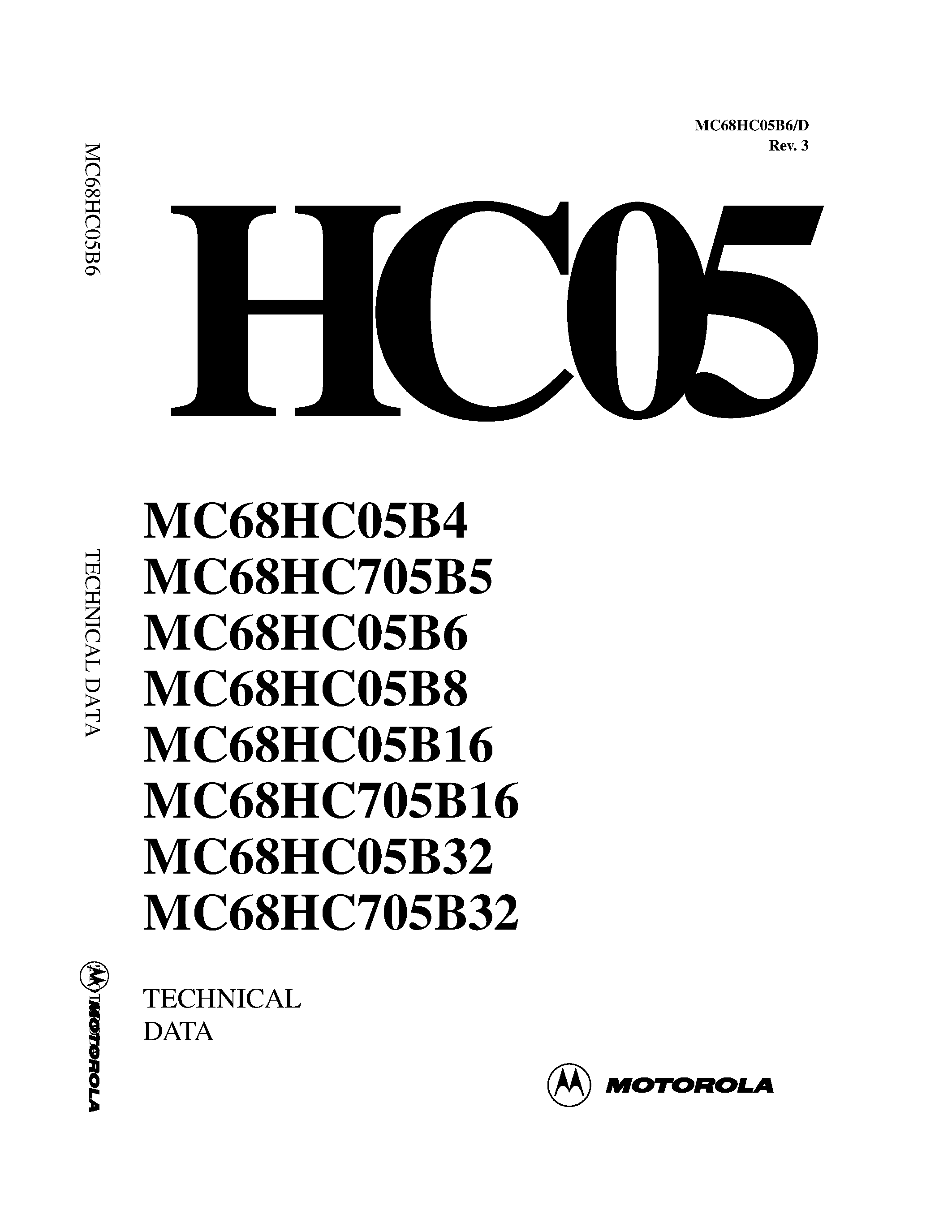 Даташит 68HC05B - High-density Complementary Metal Oxide Semiconductor (HCMOS) Microcomputer Unit страница 1