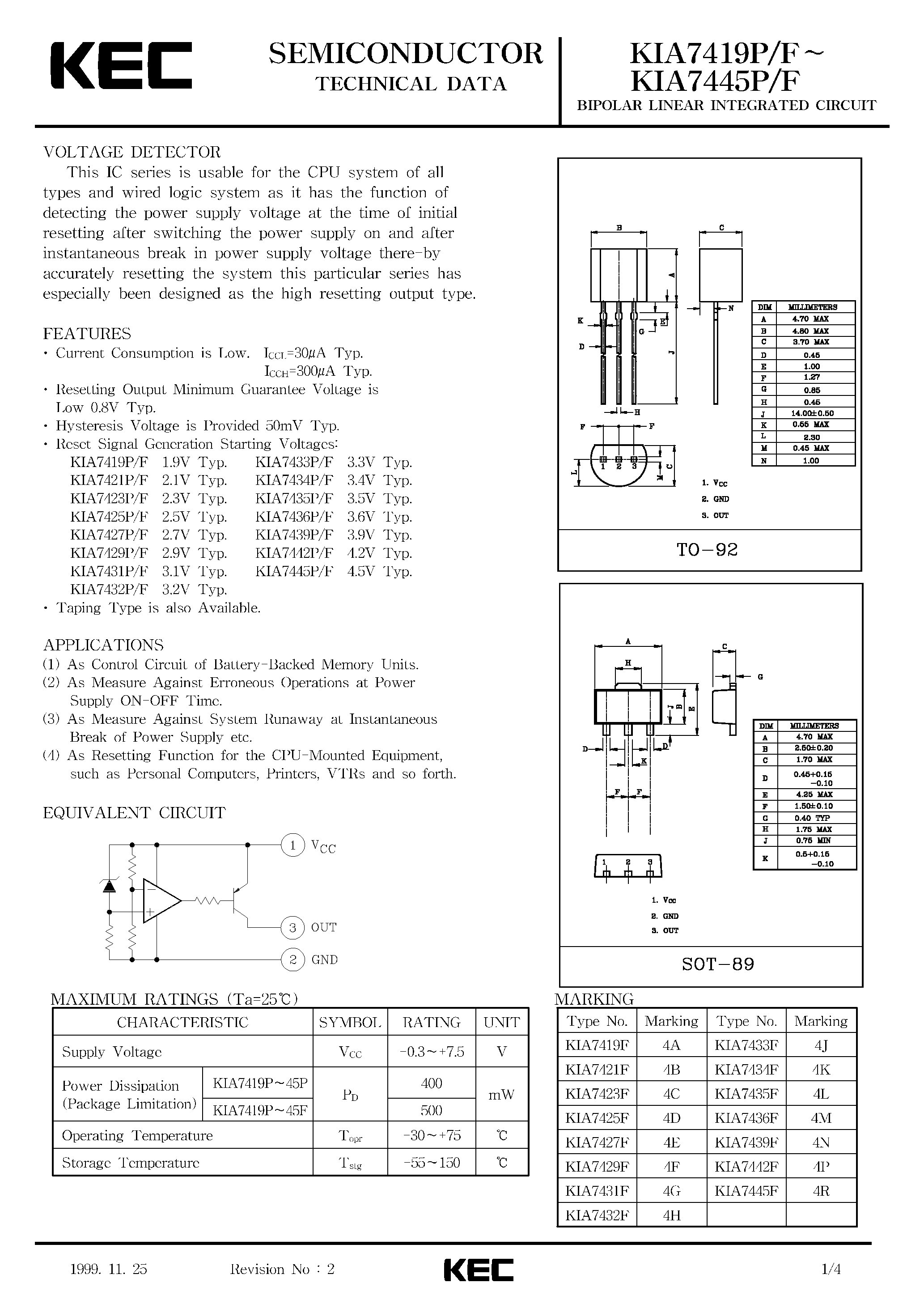 Даташит на микросхему 7429 страница 1 Даташит 7429 - VOLTAGE DETECTOR страница 1