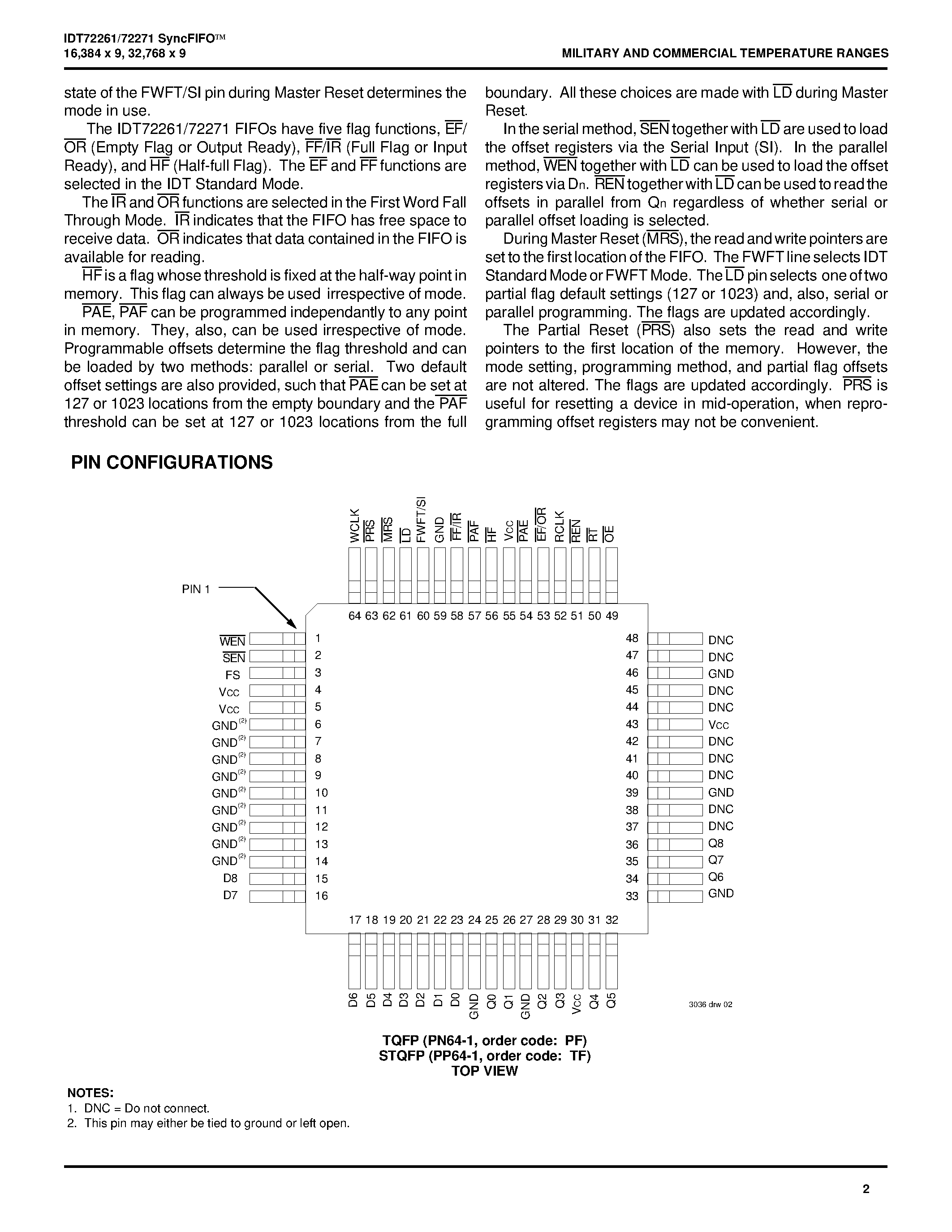 Даташит на микросхему IDT72271 страница 2 Даташит IDT72271 - CMOS SUPERSYNC FIFOO 16/384 x 9/ 32/768 x 9 страница 2