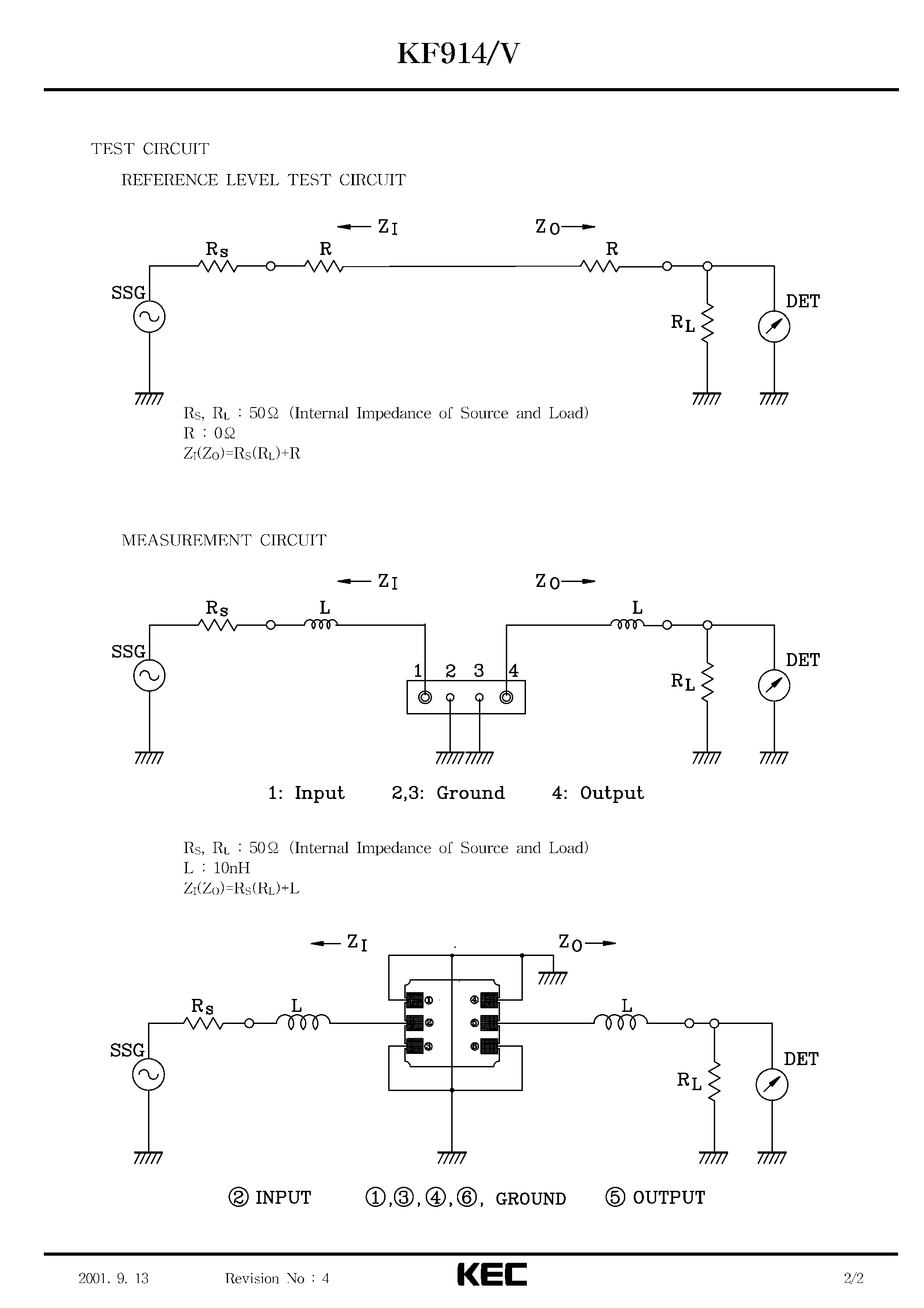 Даташит на микросхему KF914 страница 2 Даташит KF914 - SPECIFICATIONS FOR SAW FILTER(BAND PASS FILTERS FOR RF CIRCUITS OF CORDLESS PHONE(CT-1+) страница 2