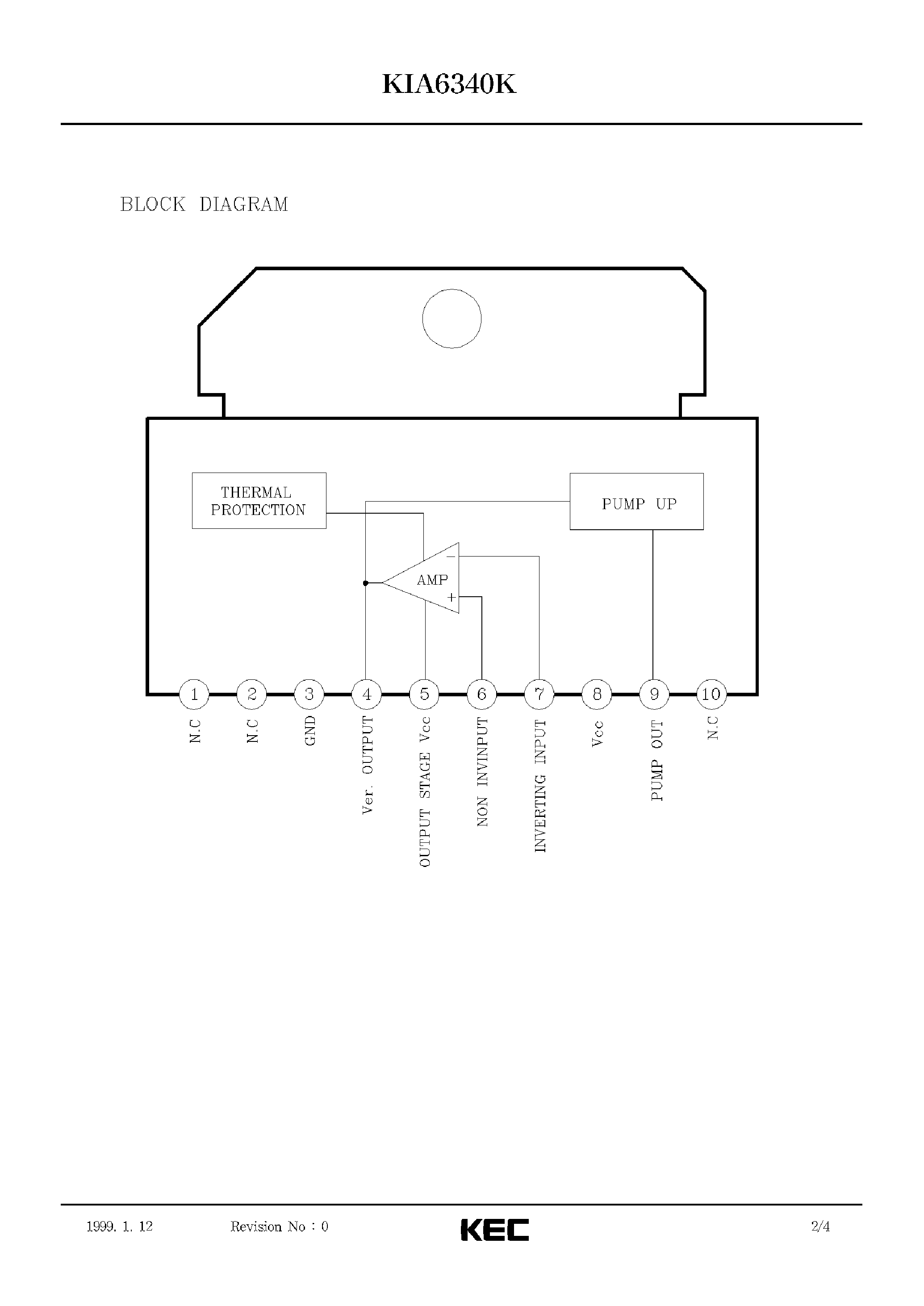 Datasheet KIA6340 page 2 Datasheet KIA6340 - BIPOLAR LINEAR INTEGRATED CIRCUIT (VERTICAL DEFLECTION OUTPUT CIRCUIT) page 2