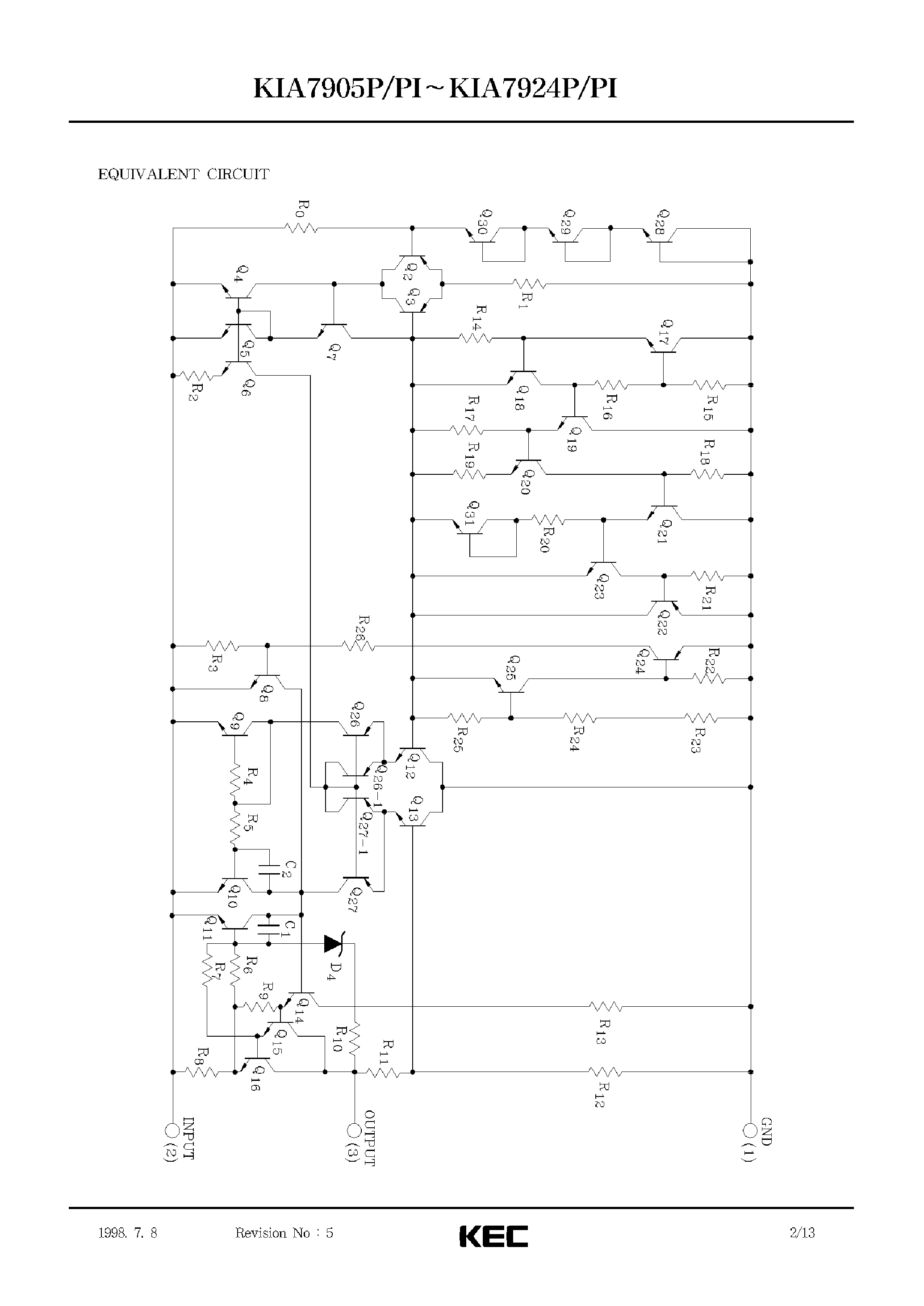 Datasheet KIA7910PI page 2 Datasheet KIA7910PI - 1A THREE TERMINAL NEGATIVE VOLTAGE REGULATORS page 2