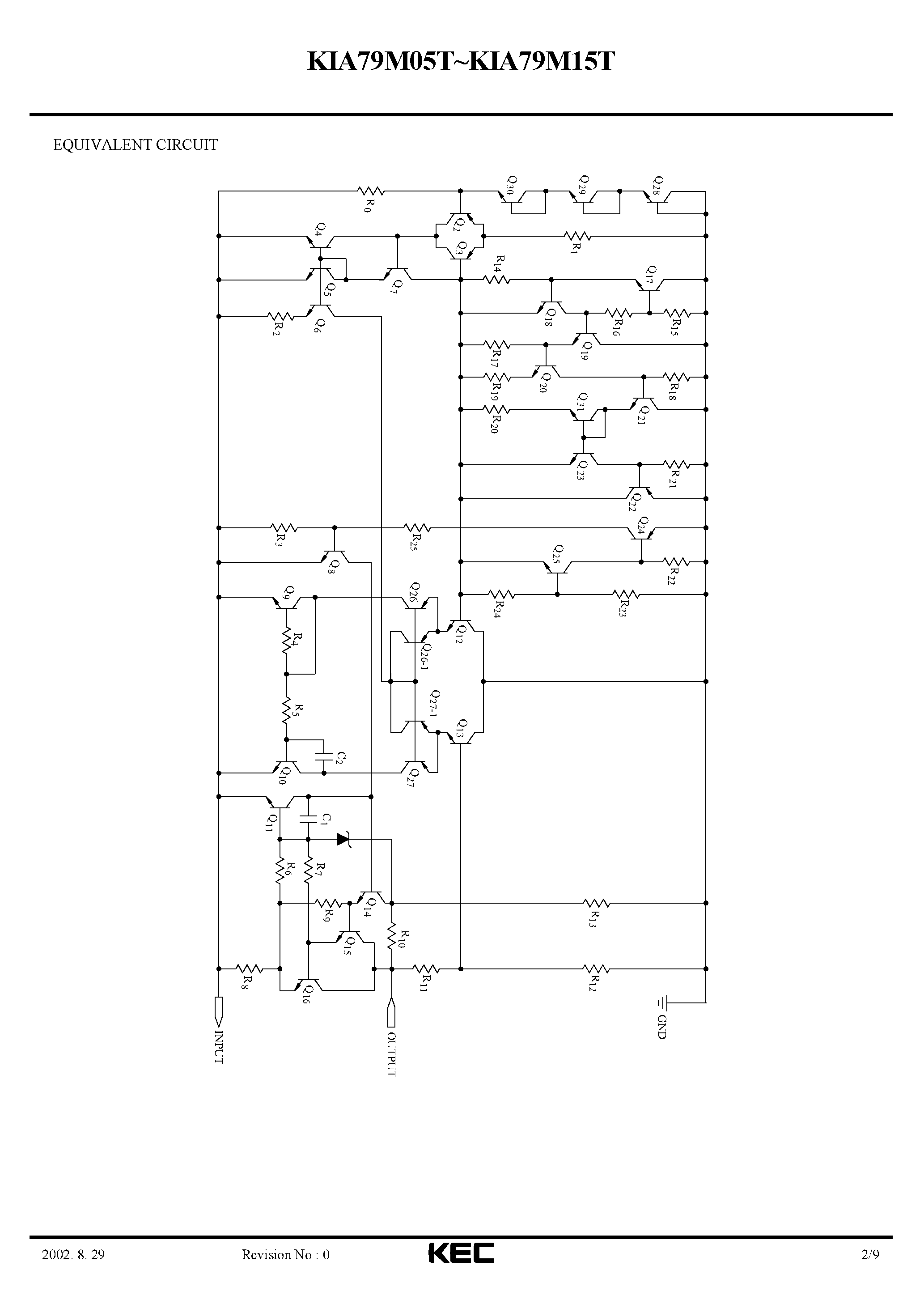 Datasheet KIA79M08T page 2 Datasheet KIA79M08T - BIPOLAR LINEAR INTEGRATED CIRCUIT (THREE TERMINAL NEGATIVE VOLTAGE REGULATORS) page 2