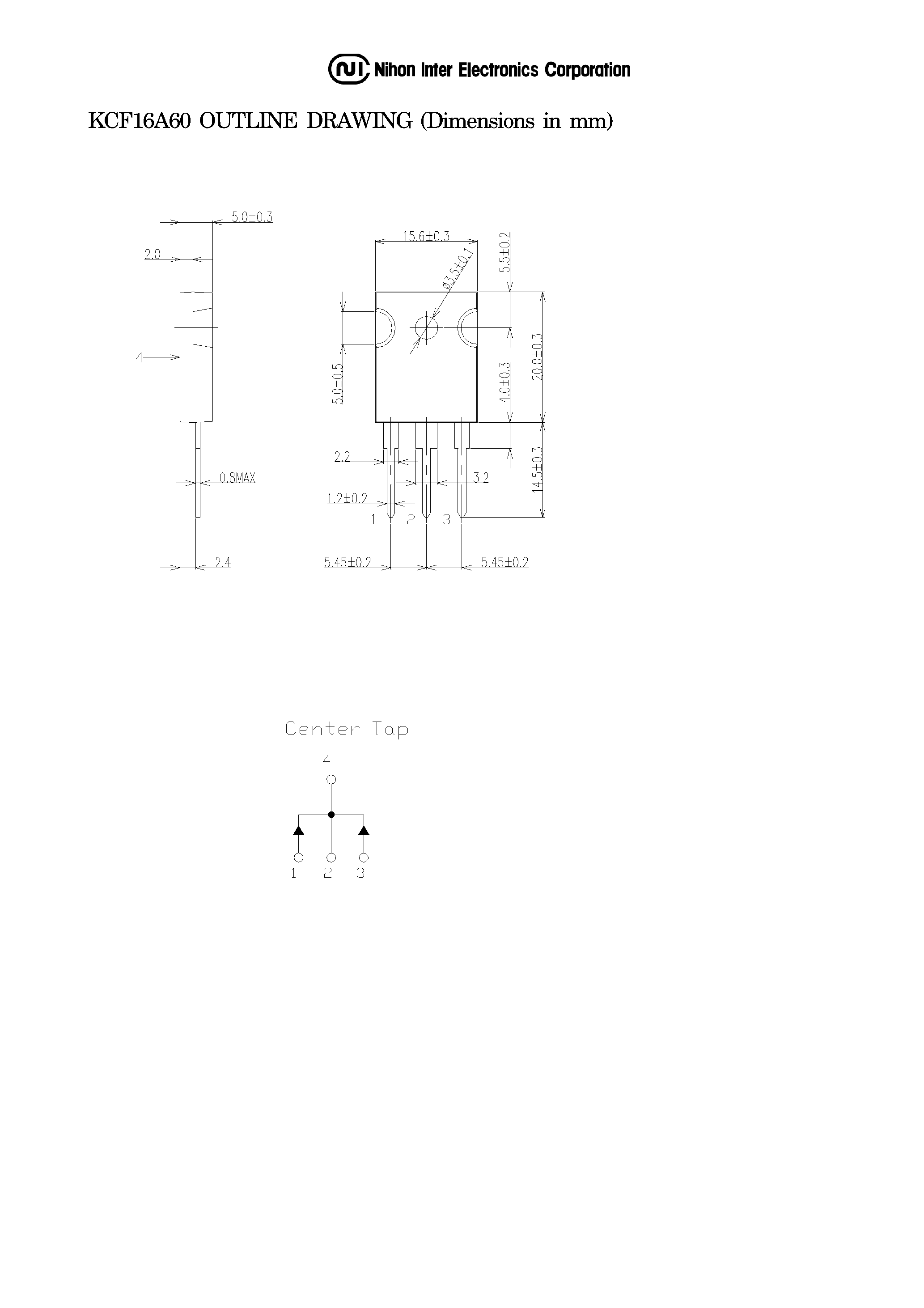 Даташит KCF16A60 - FRD DUAL DIODES CATHODE COMMON страница 2