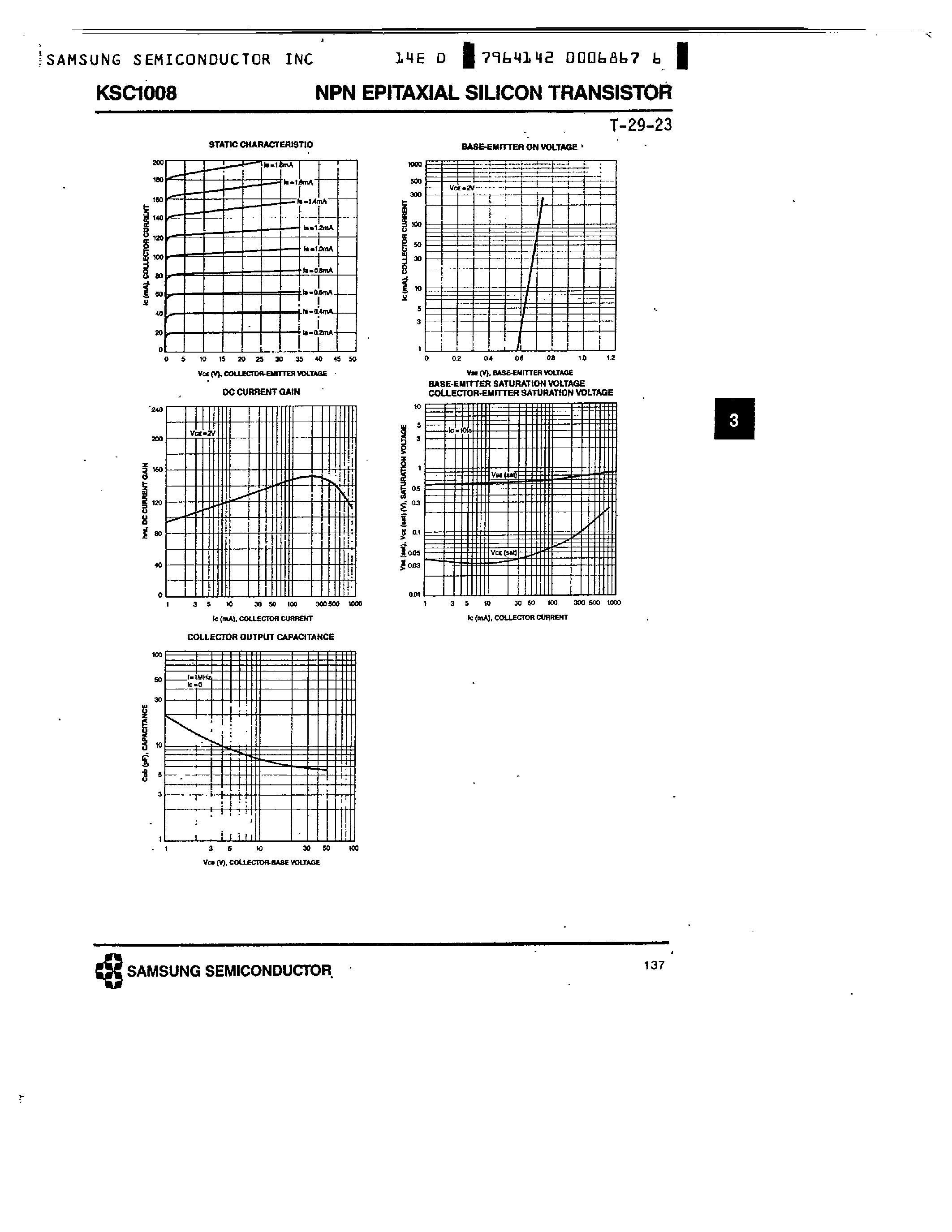 Datasheet KSC1008 page 2 Datasheet KSC1008 - NPN (LOW FREQUENCY AMPLIFIER MEDIUM SPEED SWITCHING) page 2
