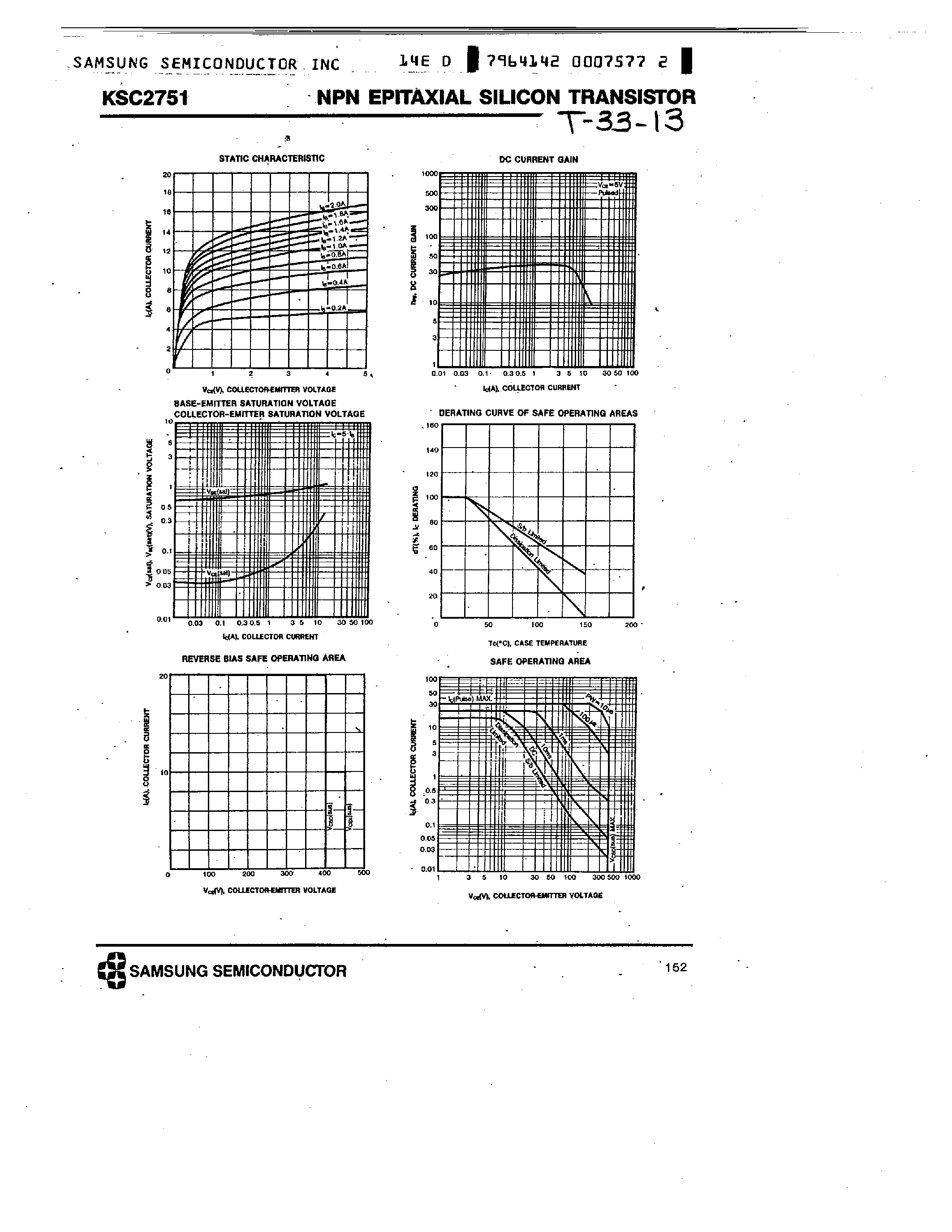 Datasheet KSC2751 page 2 Datasheet KSC2751 - NPN (HIGH SPEED/ HIGH CURRENT SWITCHING INDUSTRIAL USE) page 2