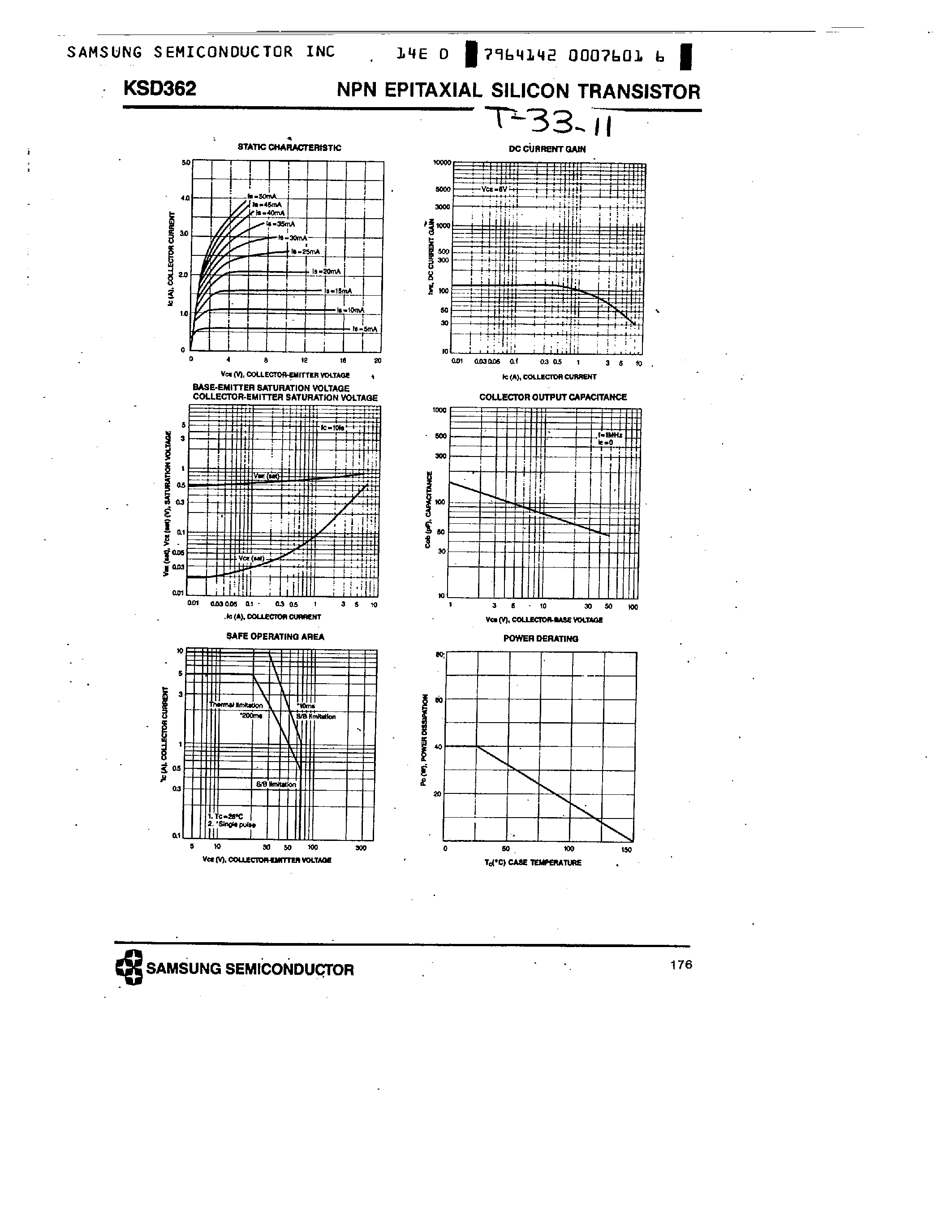 Даташит KSD362 - NPN (B/W TV HORIZONTAL DEFLECTION OUTPUT) страница 2