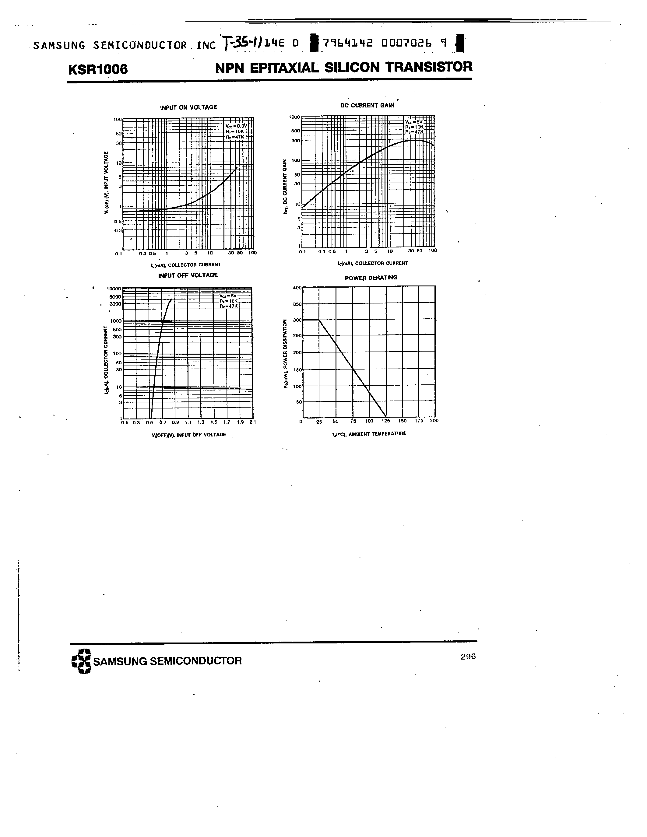 Даташит KSR1006 - NPN (SWITCHING APPLICATION) страница 2