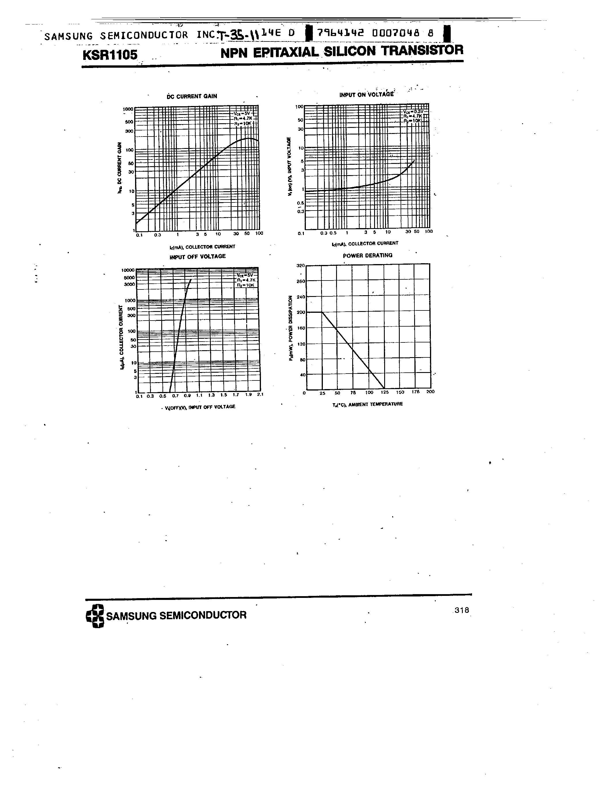 Даташит на микросхему KSR1105 страница 2 Даташит KSR1105 - NPN (SWITCHING APPLICATION) страница 2
