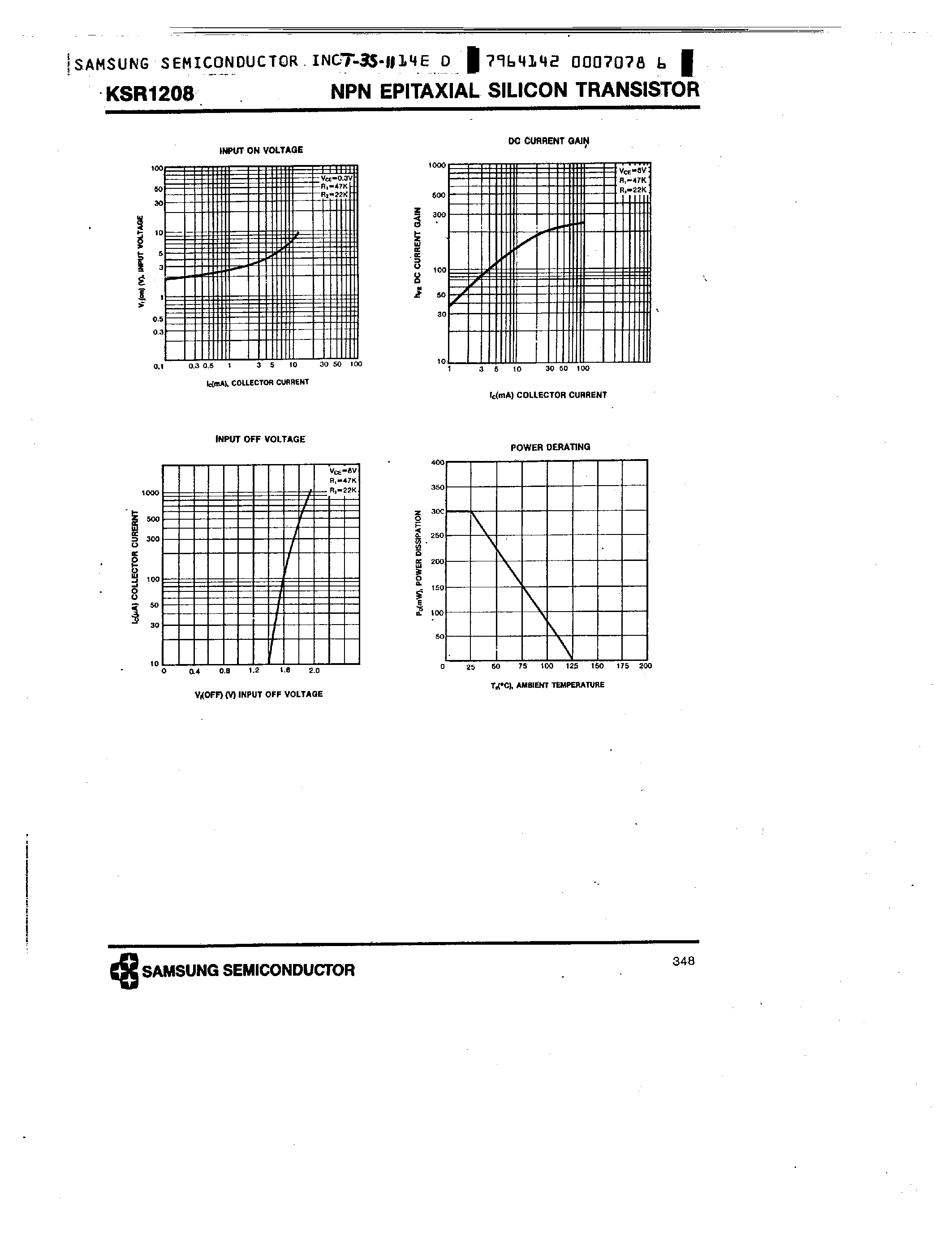 Datasheet KSR1208 page 2 Datasheet KSR1208 - NPN (SWITCHING APPLICATION) page 2