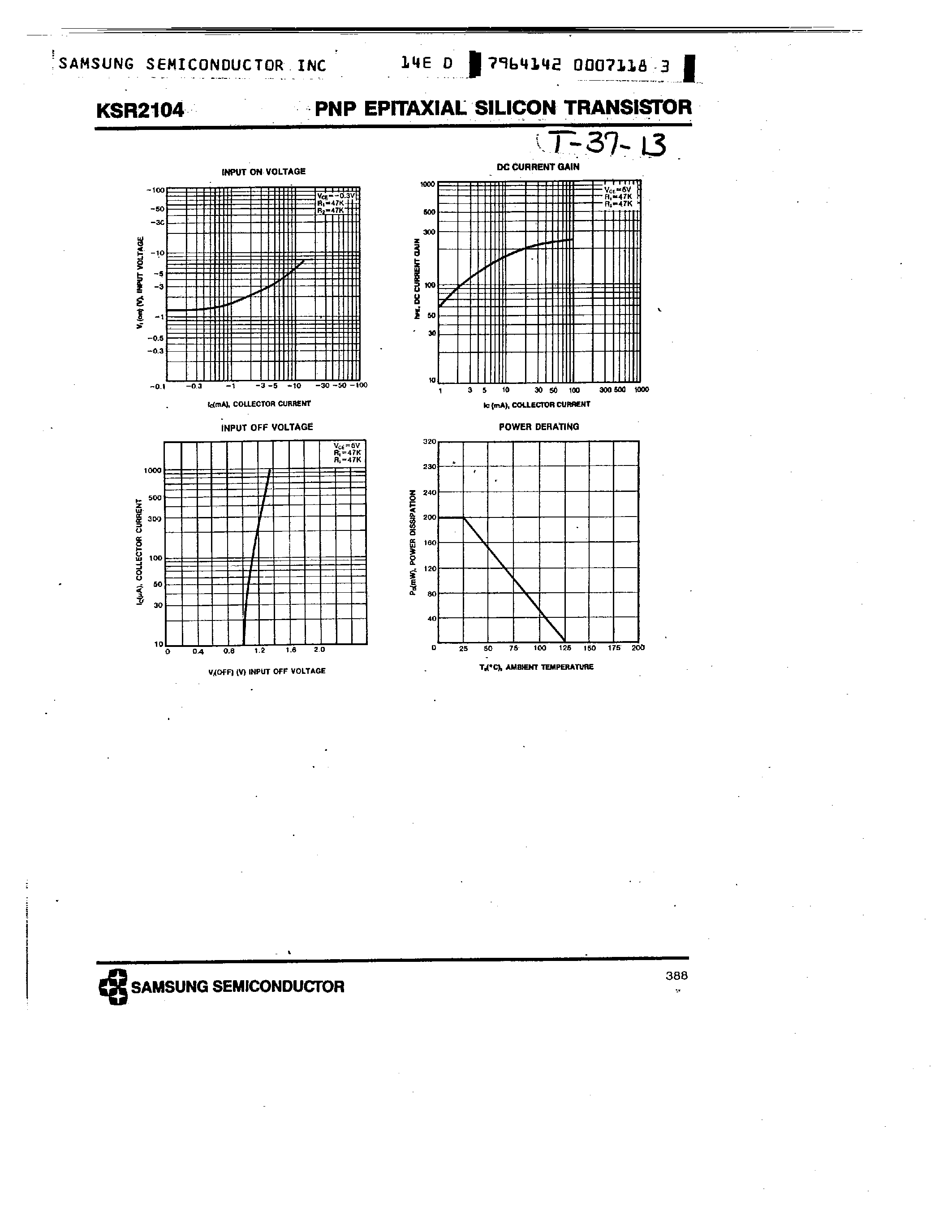 Datasheet KSR2104 - PNP (SWITCHING APPLICATION) page 2