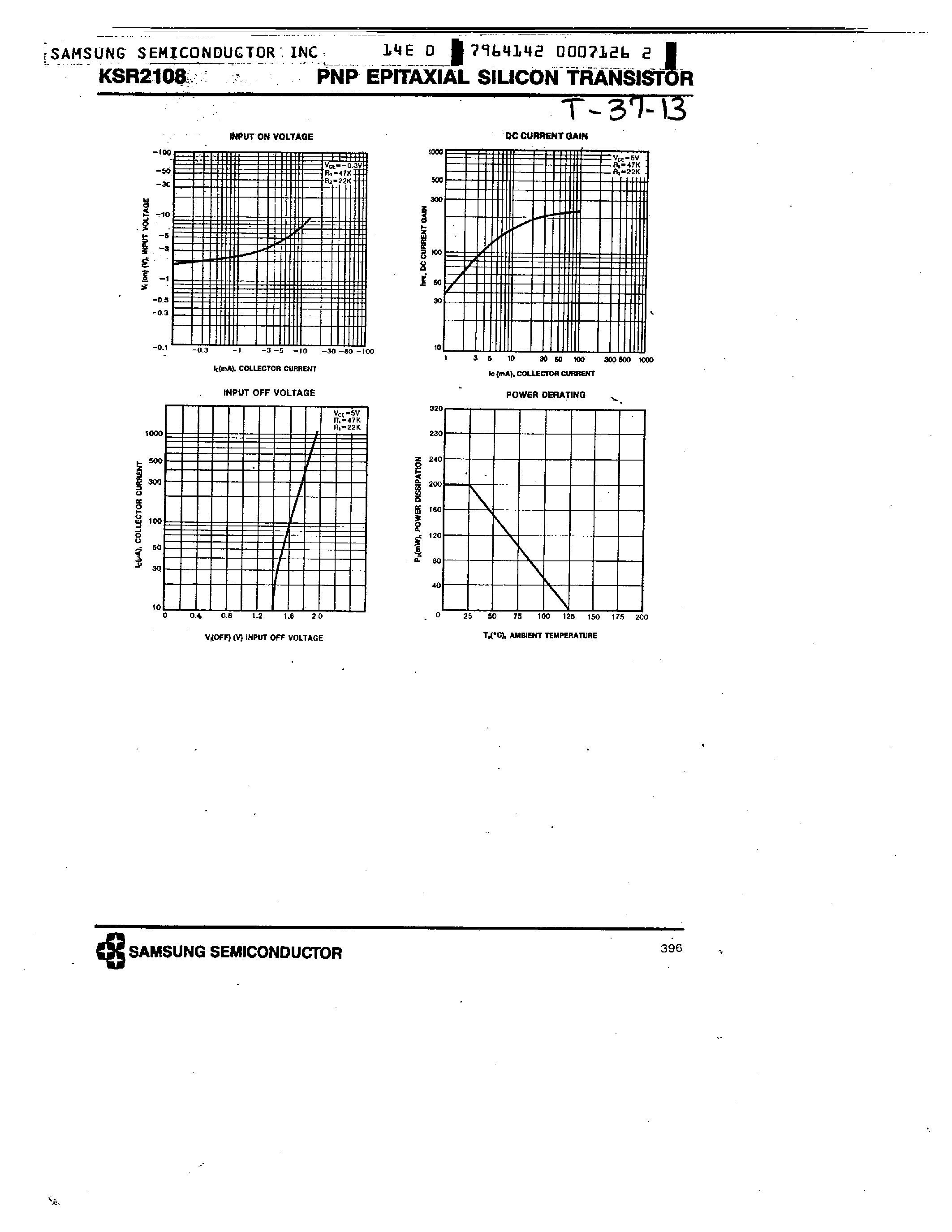 Datasheet KSR2108 - PNP (SWITCHING APPLICATION) page 2