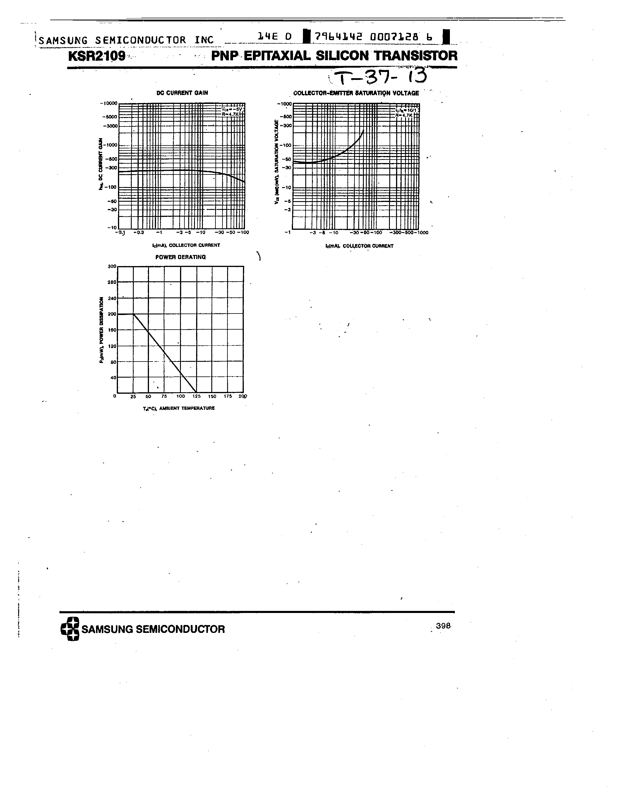 Datasheet KSR2109 - PNP (SWITCHING APPLICATION) page 2