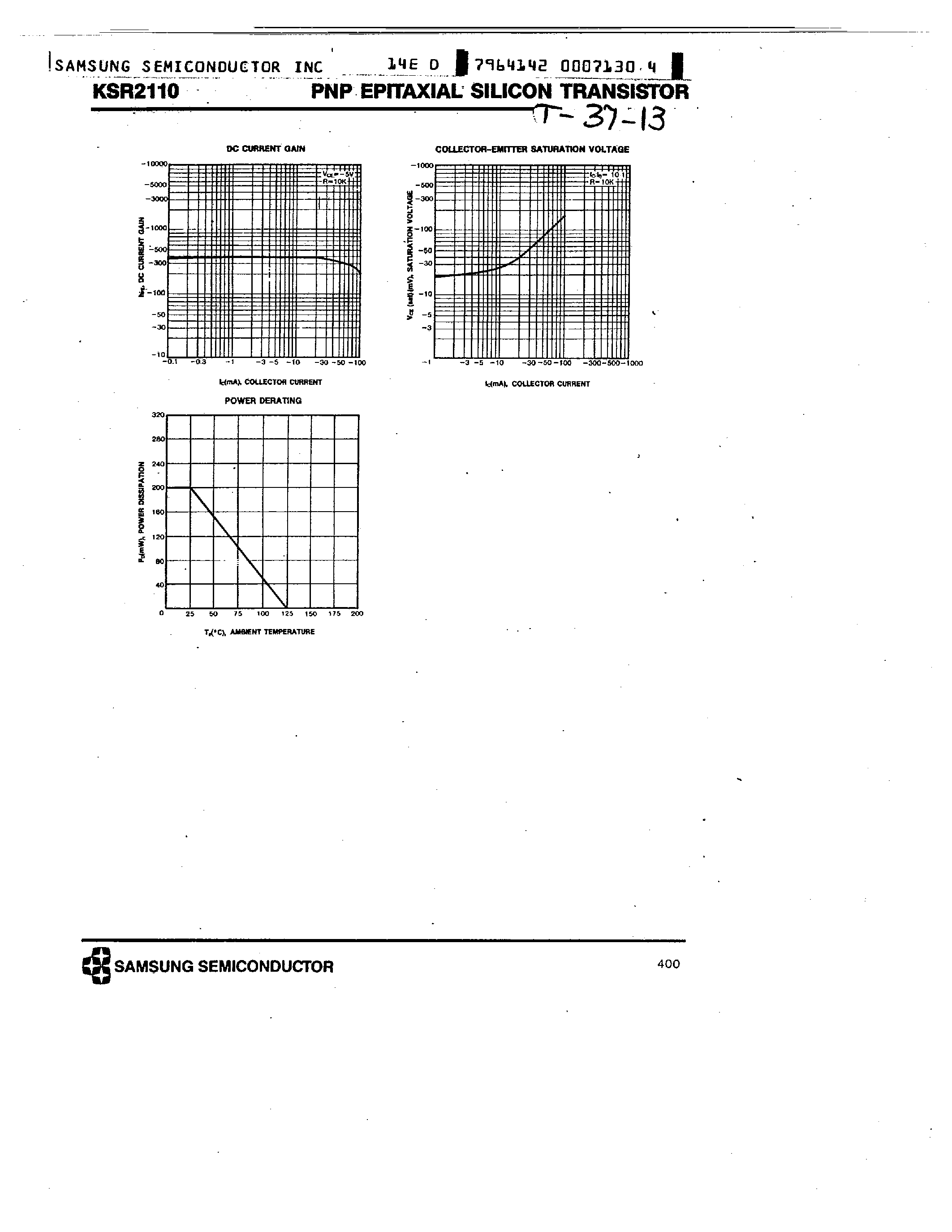 Datasheet KSR2110 - PNP (SWITCHING APPLICATION) page 2