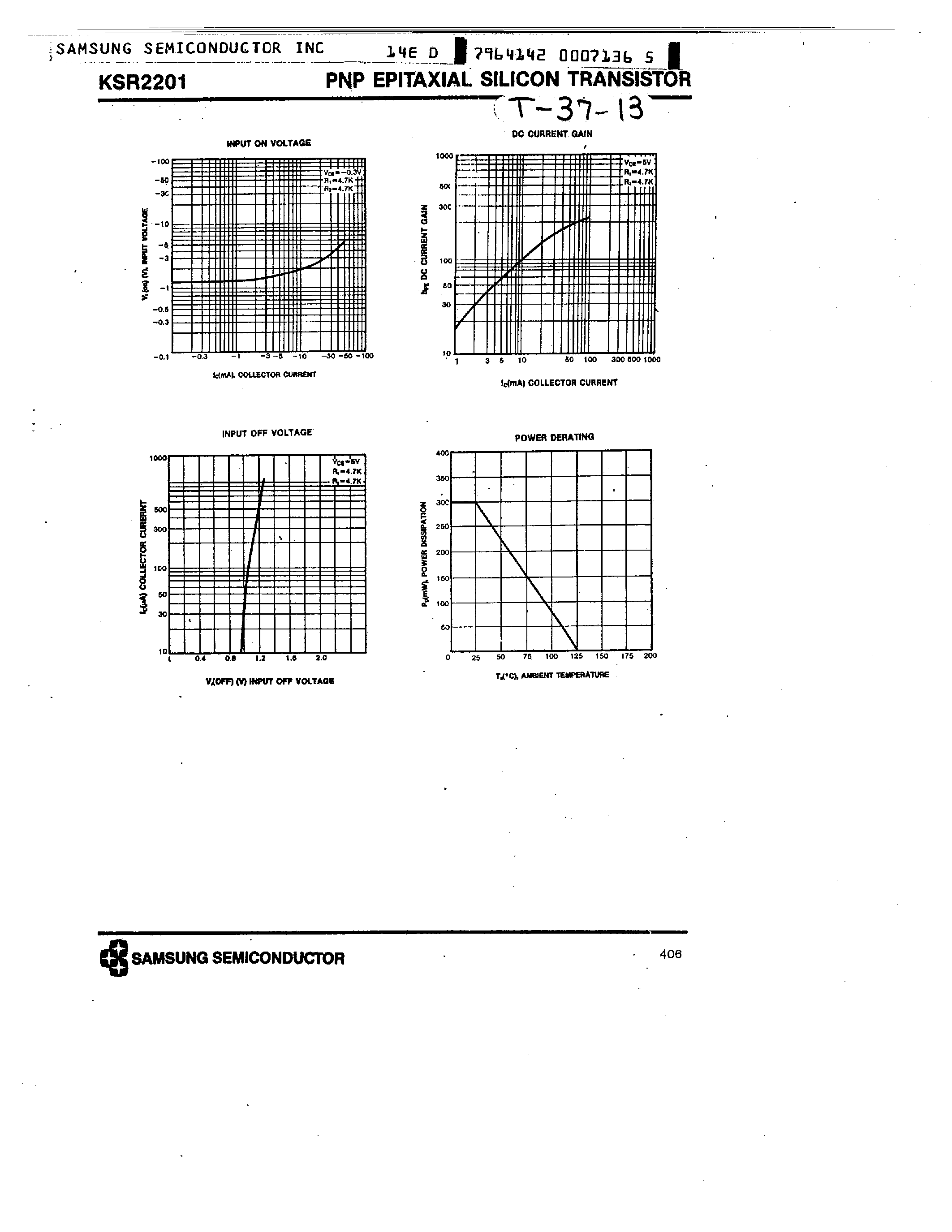 Даташит на микросхему KSR2201 страница 2 Даташит KSR2201 - PNP (SWITCHING APPLICATION) страница 2
