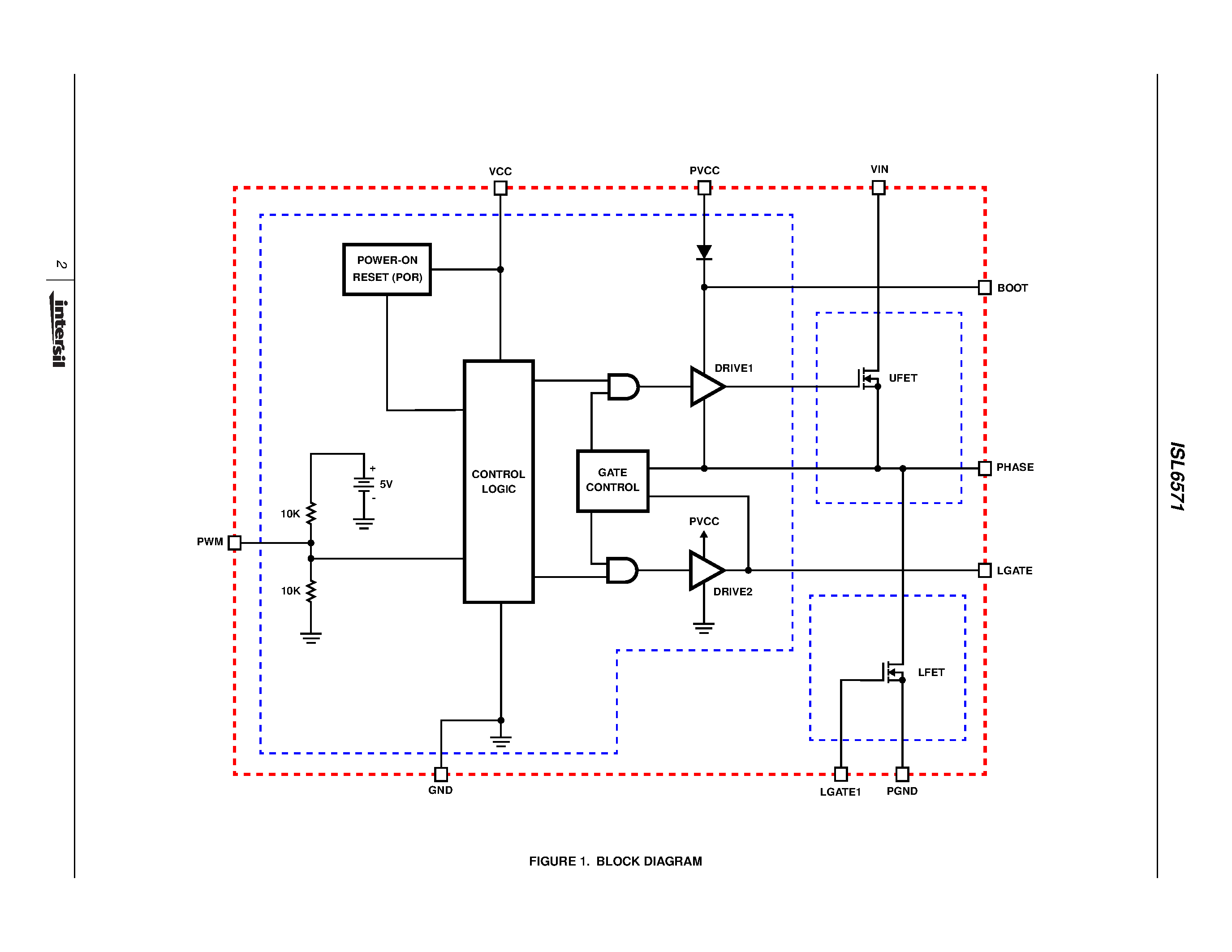 Даташит ISL6571CR-T - Complementary MOSFET Driver and Synchronous Half-Bridge Switch страница 2