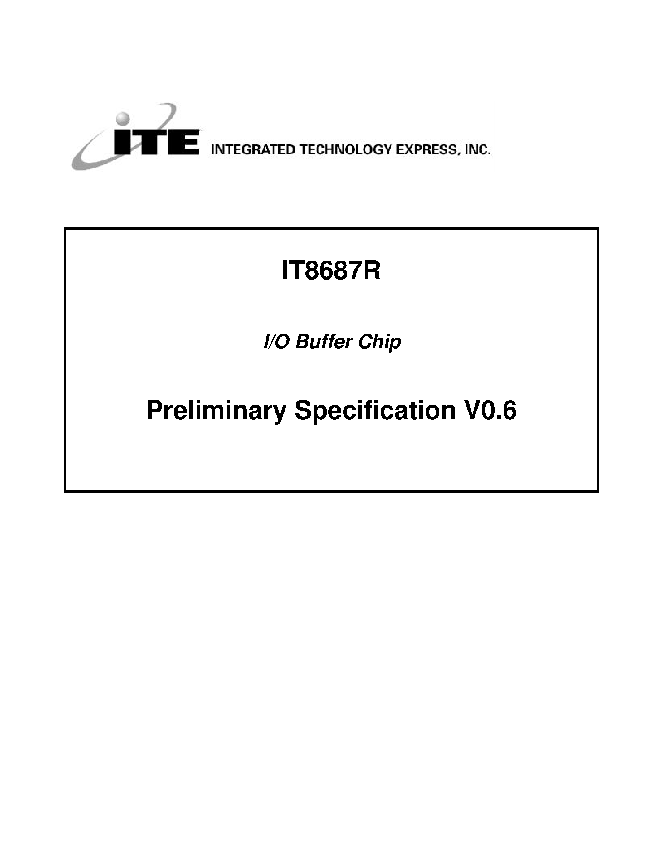 Datasheet IT8687R - Preliminary Specification V0.6 page 1