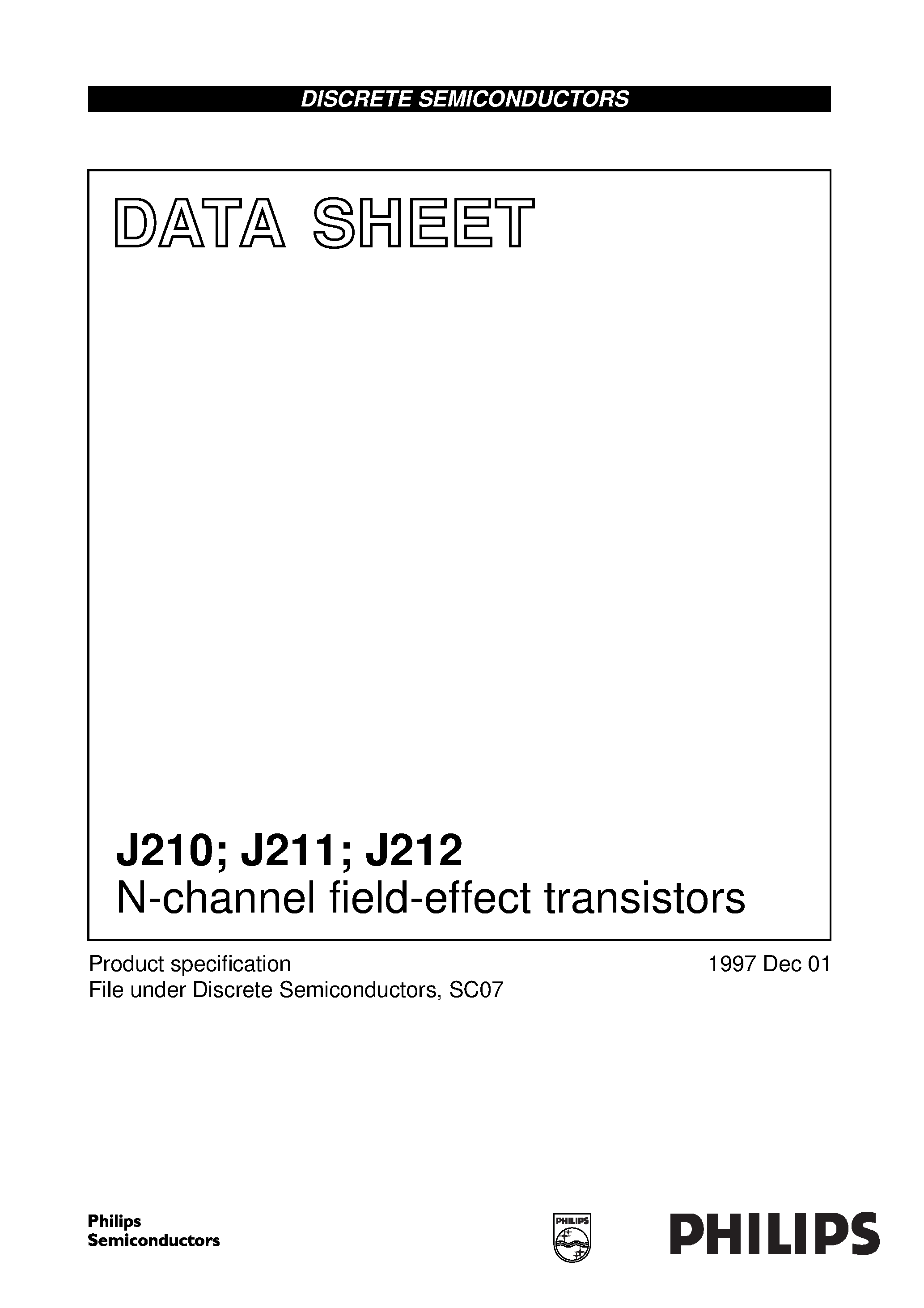 Datasheet J212 - N-channel field-effect transistors page 1