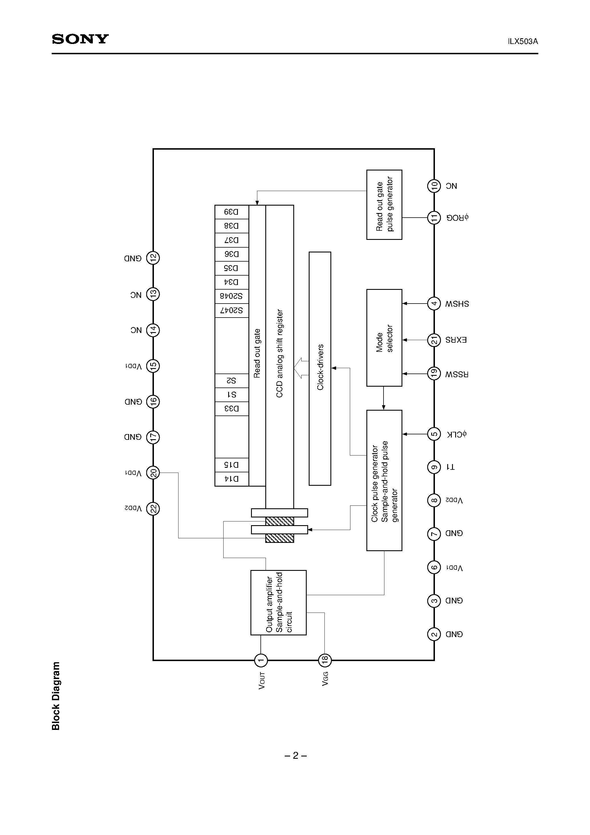 Даташит на микросхему ILX503A страница 2 Даташит ILX503A - 2048-pixel CCD Linear Image Sensor (B/W) страница 2
