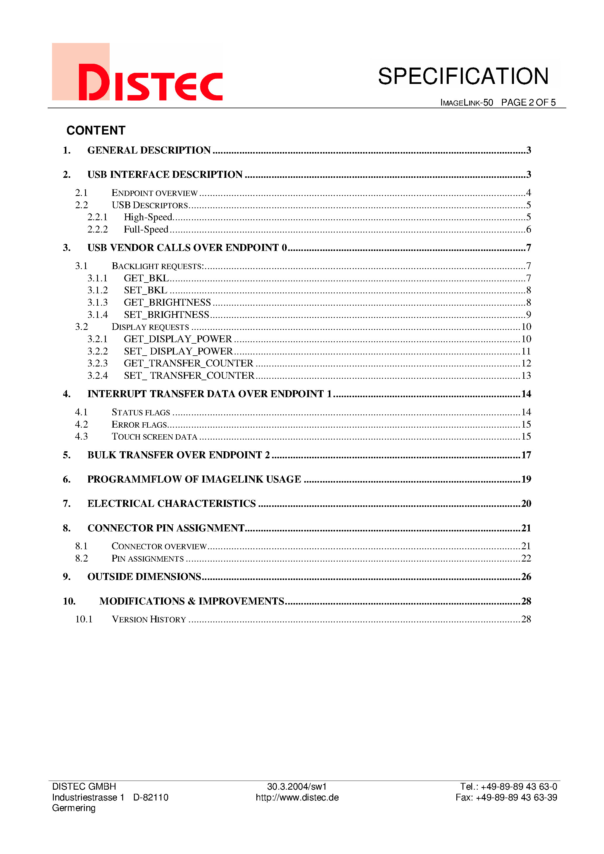 Datasheet IMAGELINK-50-USB20 - IMAGELINK-50-USB2.0 page 2